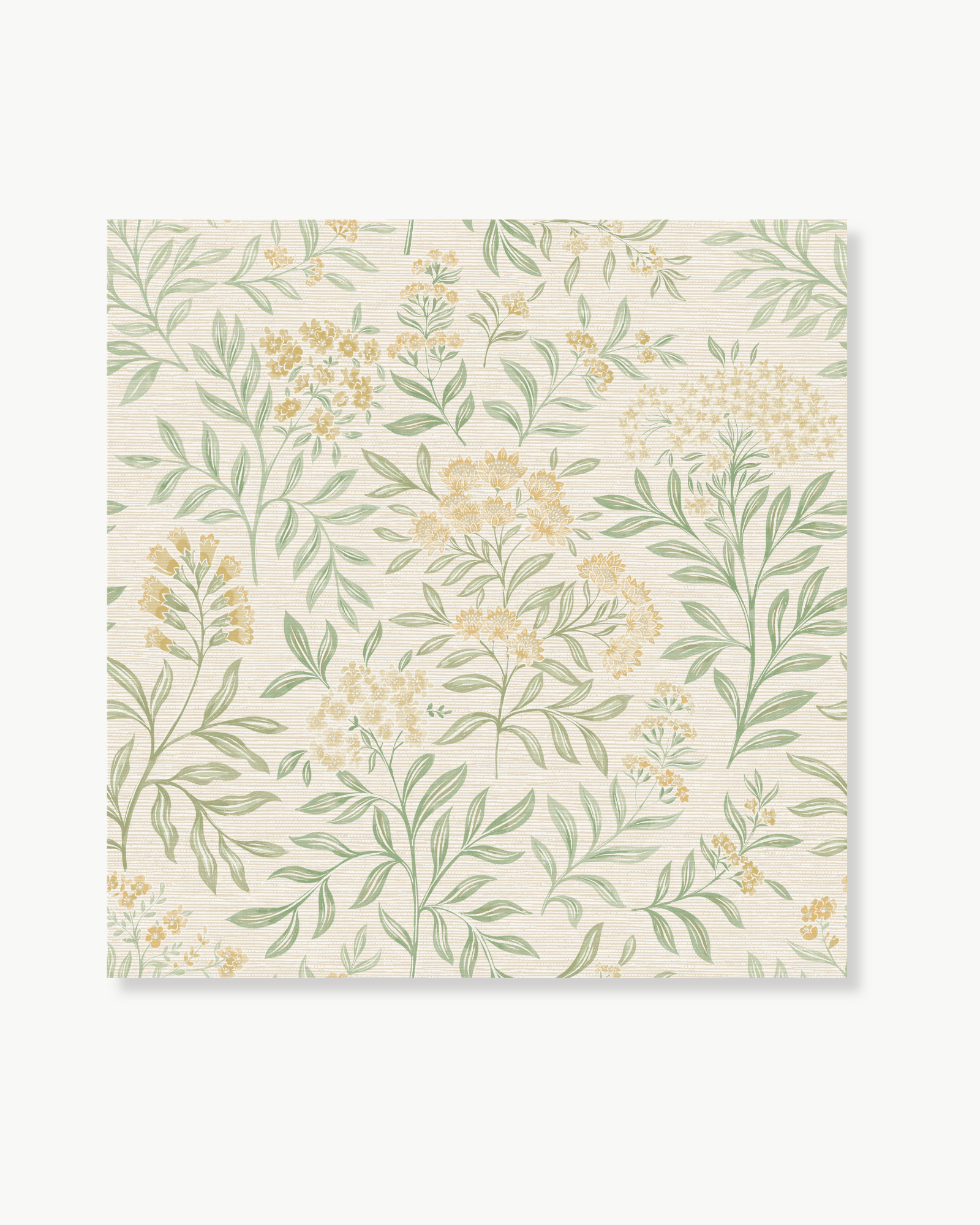 Leafy Floral Wheat Peel and Stick Wallpaper