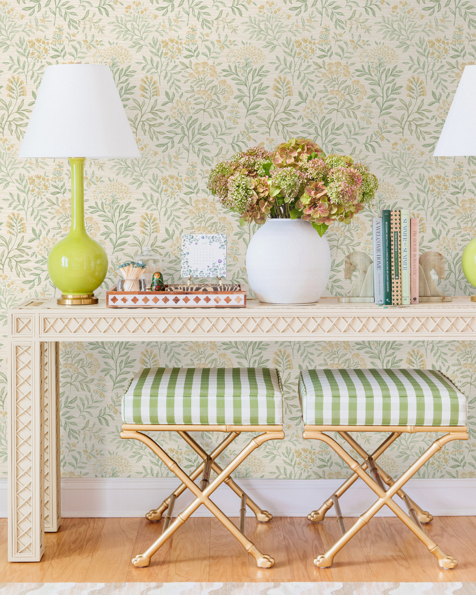 Leafy Floral Wheat Peel and Stick Wallpaper