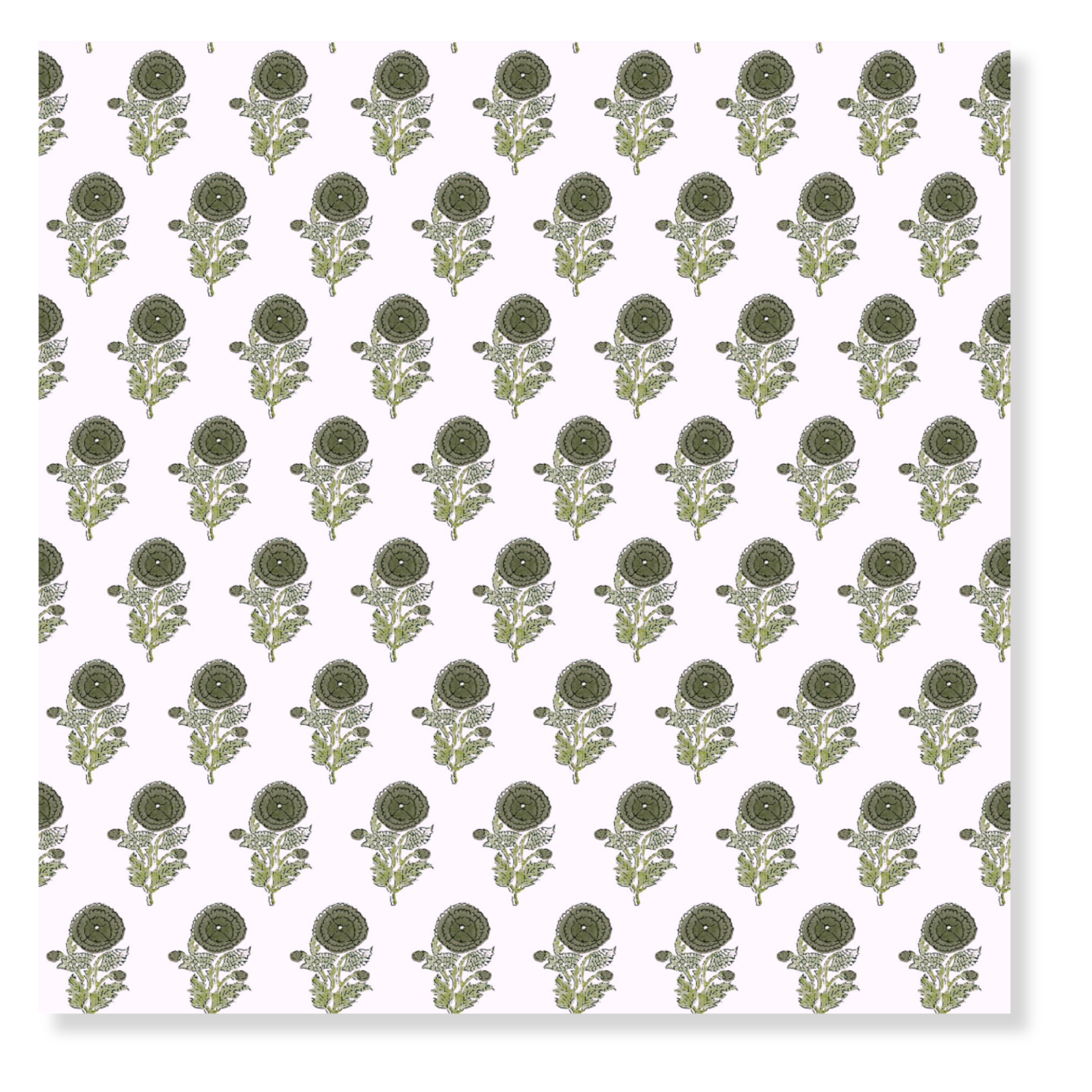 Marigold Block Print in Olive Wallpaper Sample