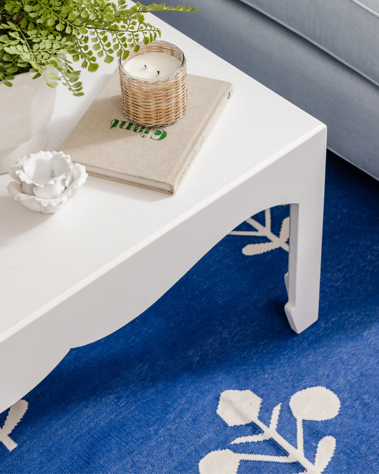 8'x10' Marigold Dhurrie Rug Blue