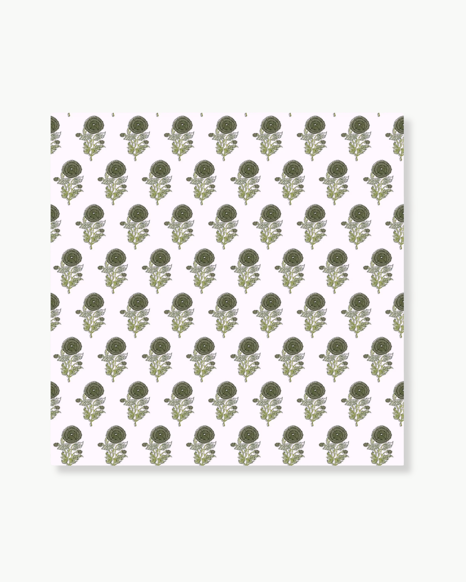 Marigold Block Print in Olive Wallpaper