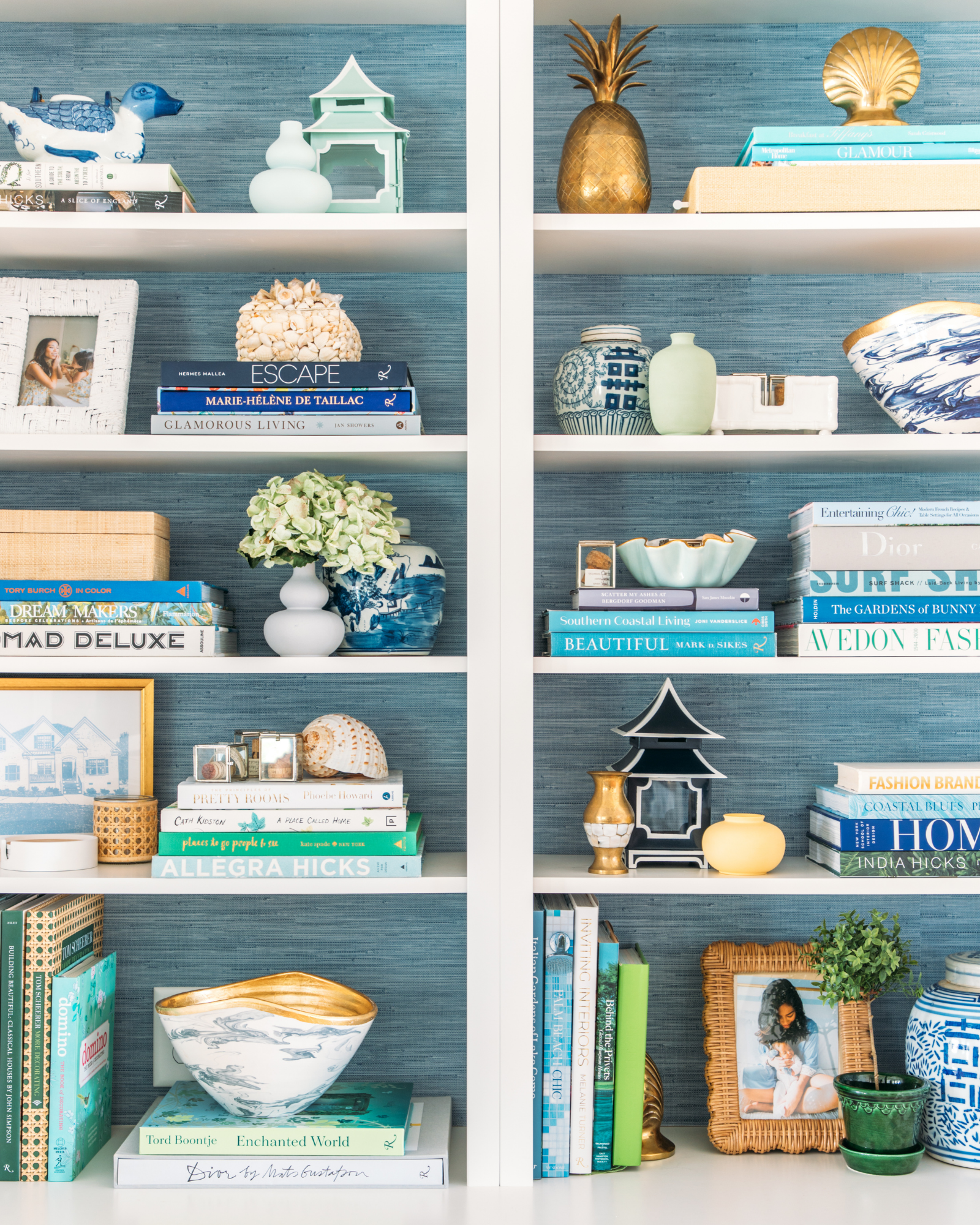 Mineral Blue Faux Grasscloth Peel and Stick Wallpaper