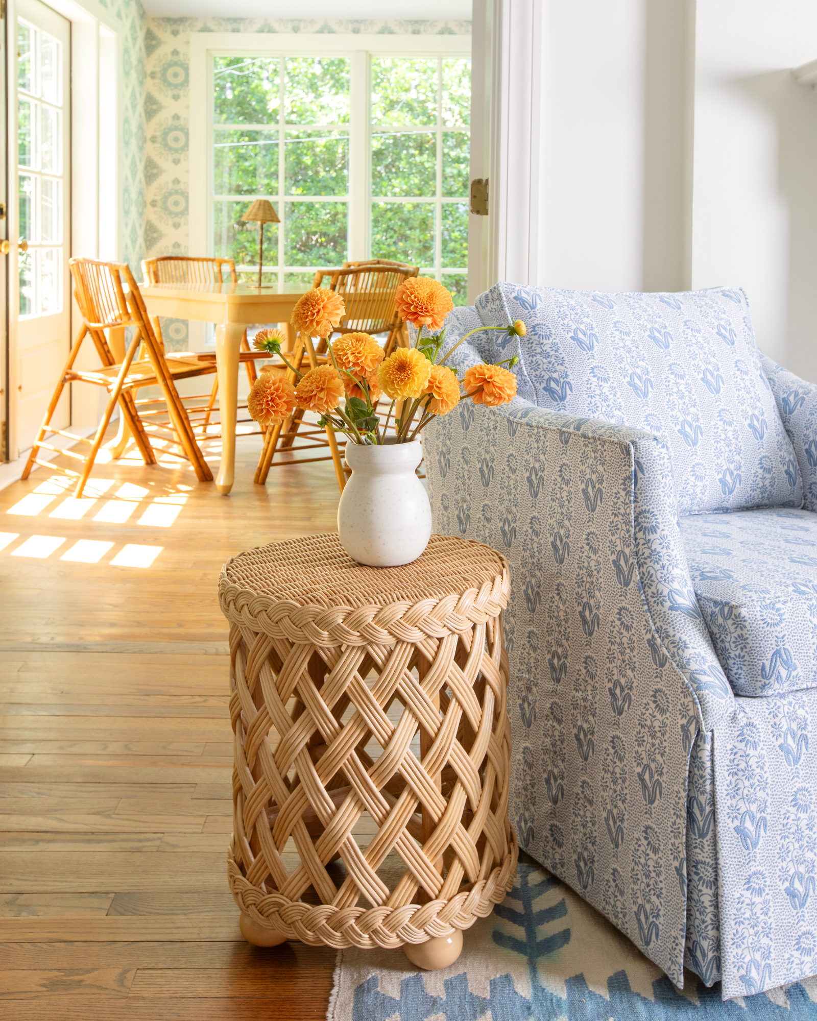 Provence Trellis Weave Accent Table