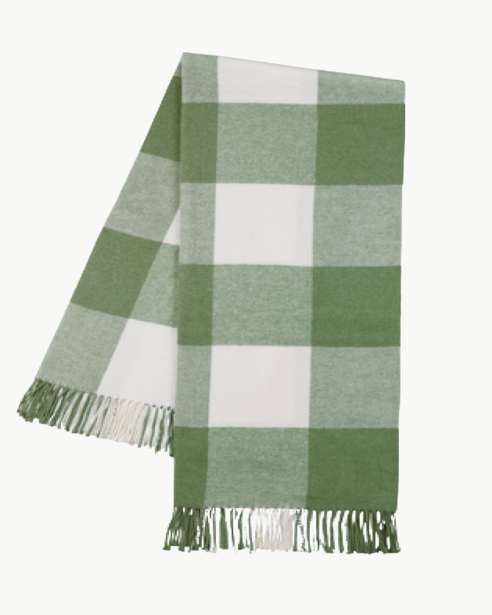 Olive Buffalo Check Throw