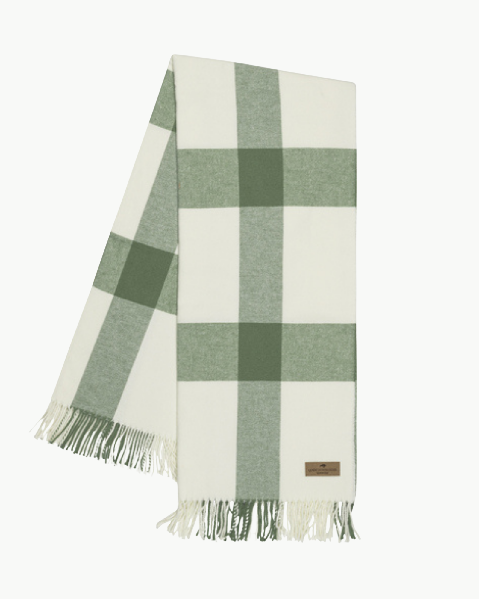 Olive Green Plaid Throw