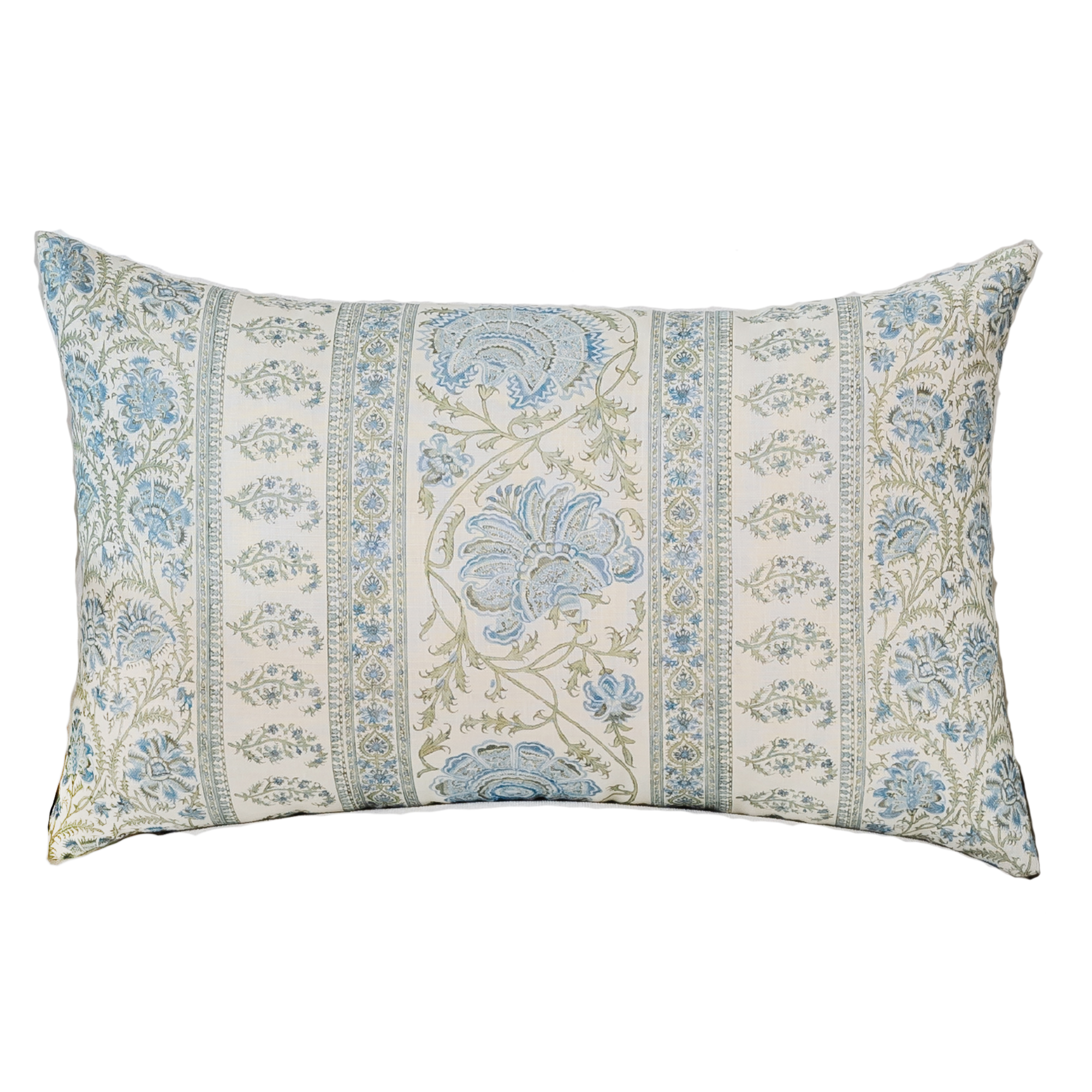 Indiennes Stripe in Sea Lumbar Pillow