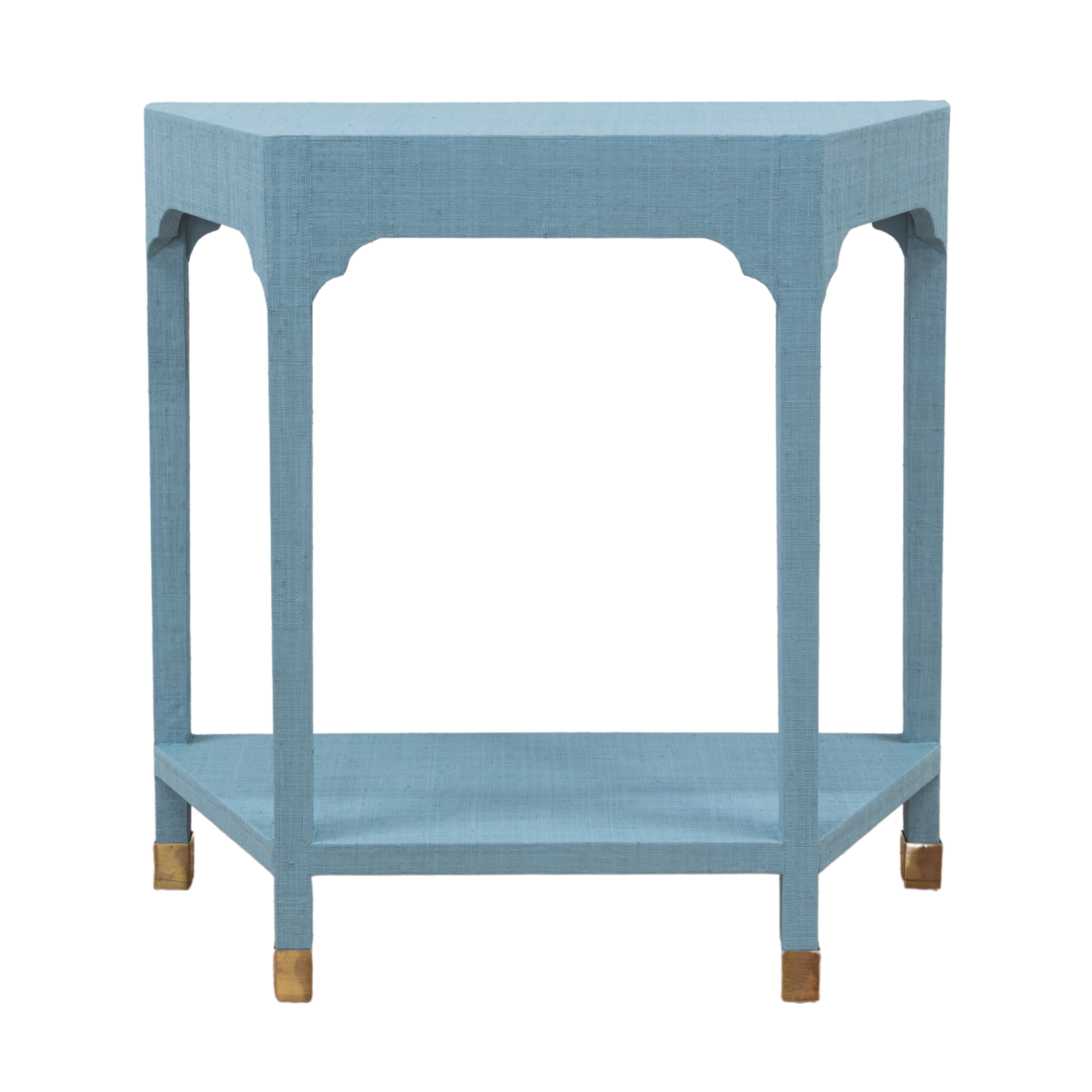 Grasscloth Demilune Table