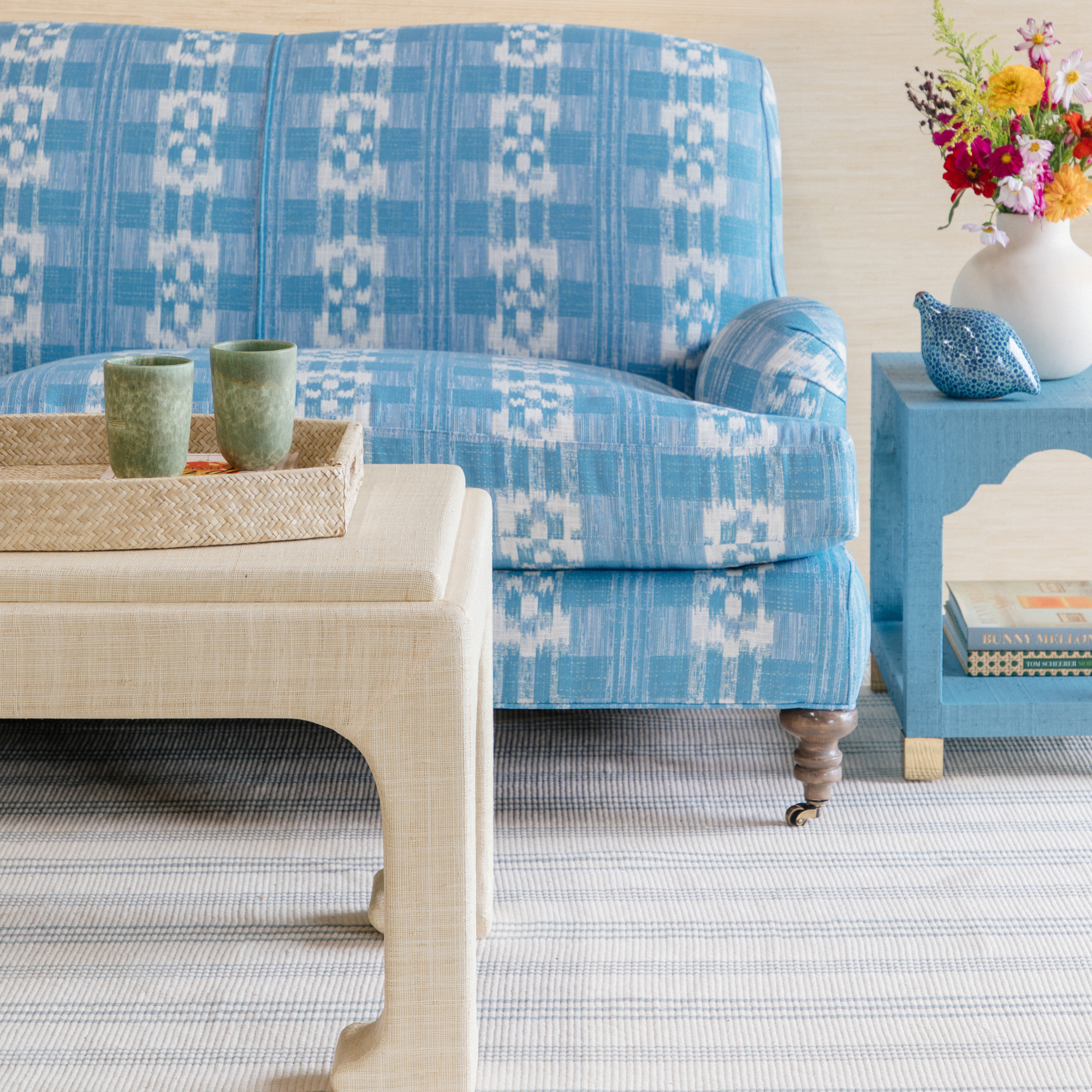 Carolyn Grasscloth Coffee Table - Rectangular