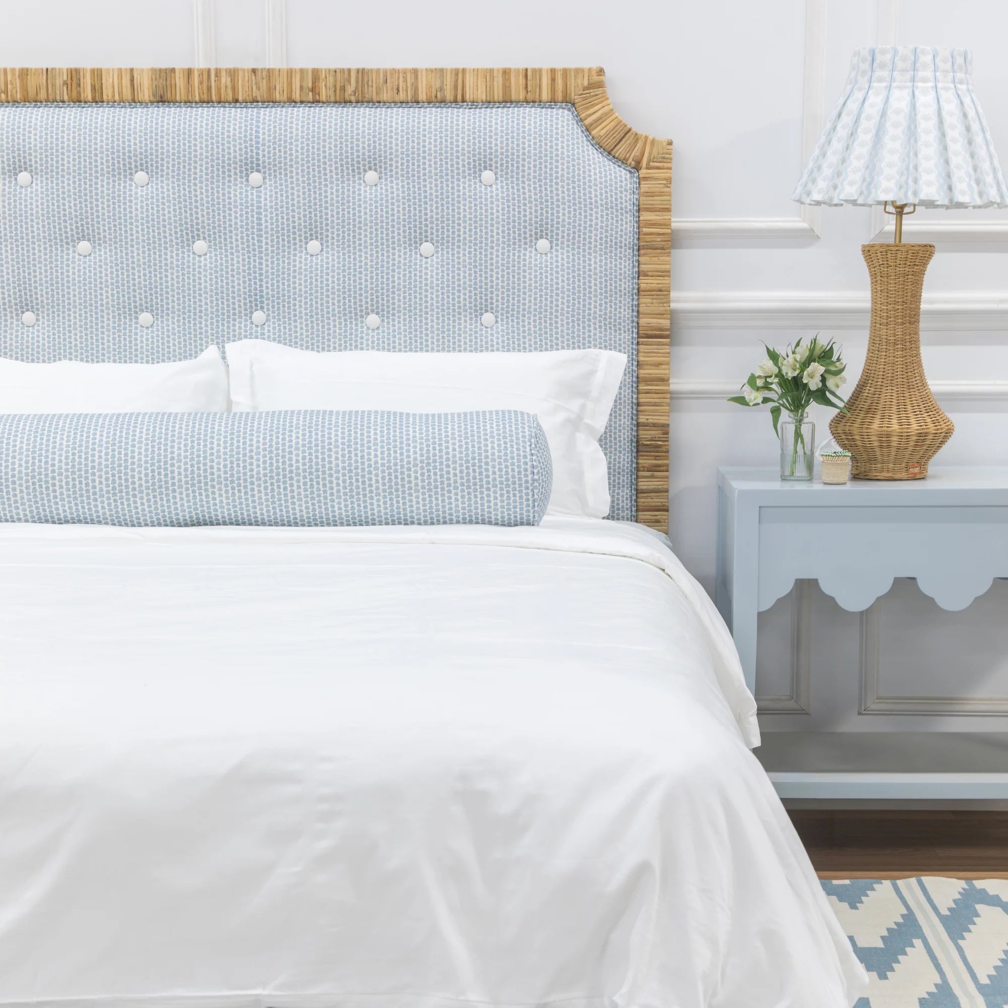 Grove Street Rattan Headboard - Queen in Veere Sky