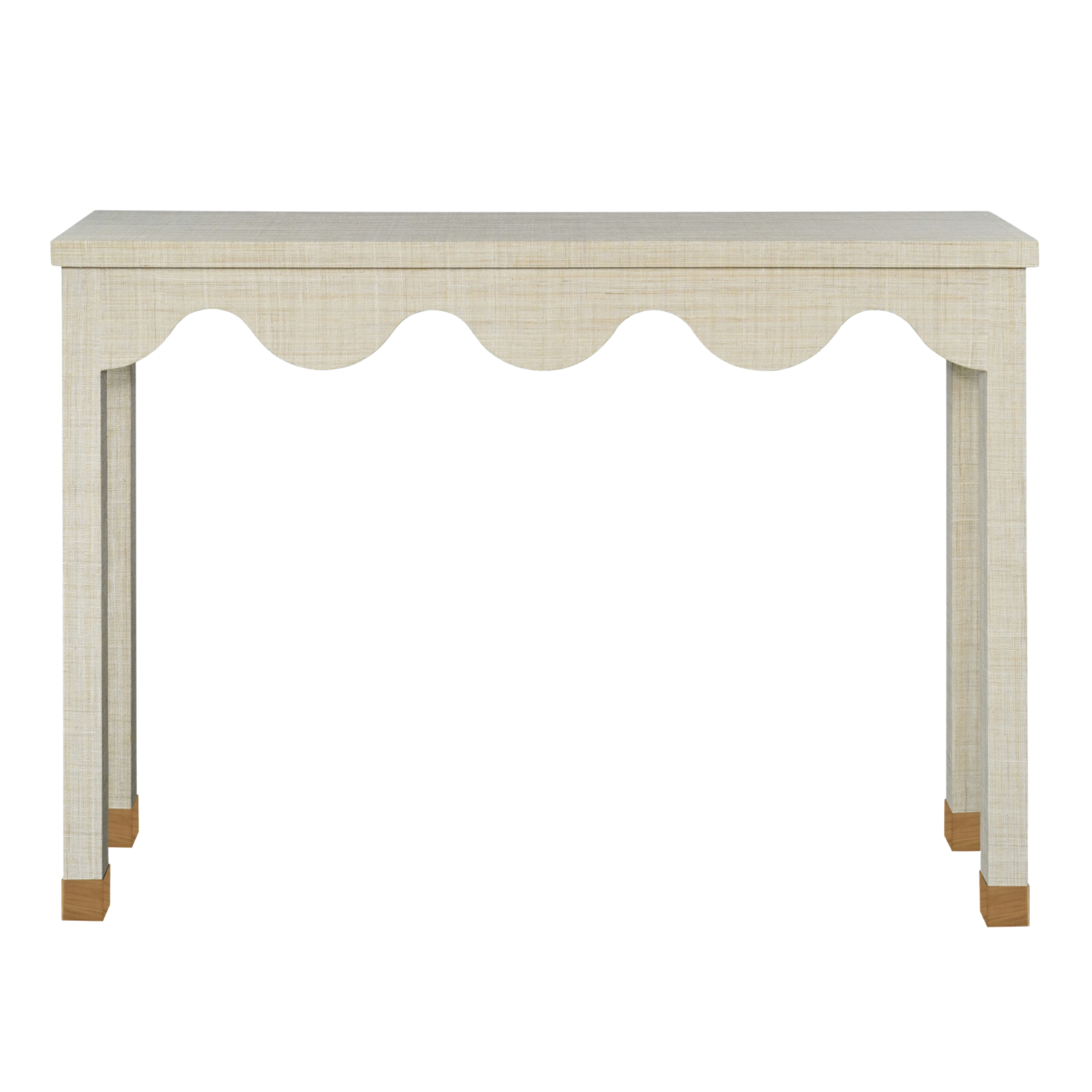 Wavy Grasscloth Console - Small