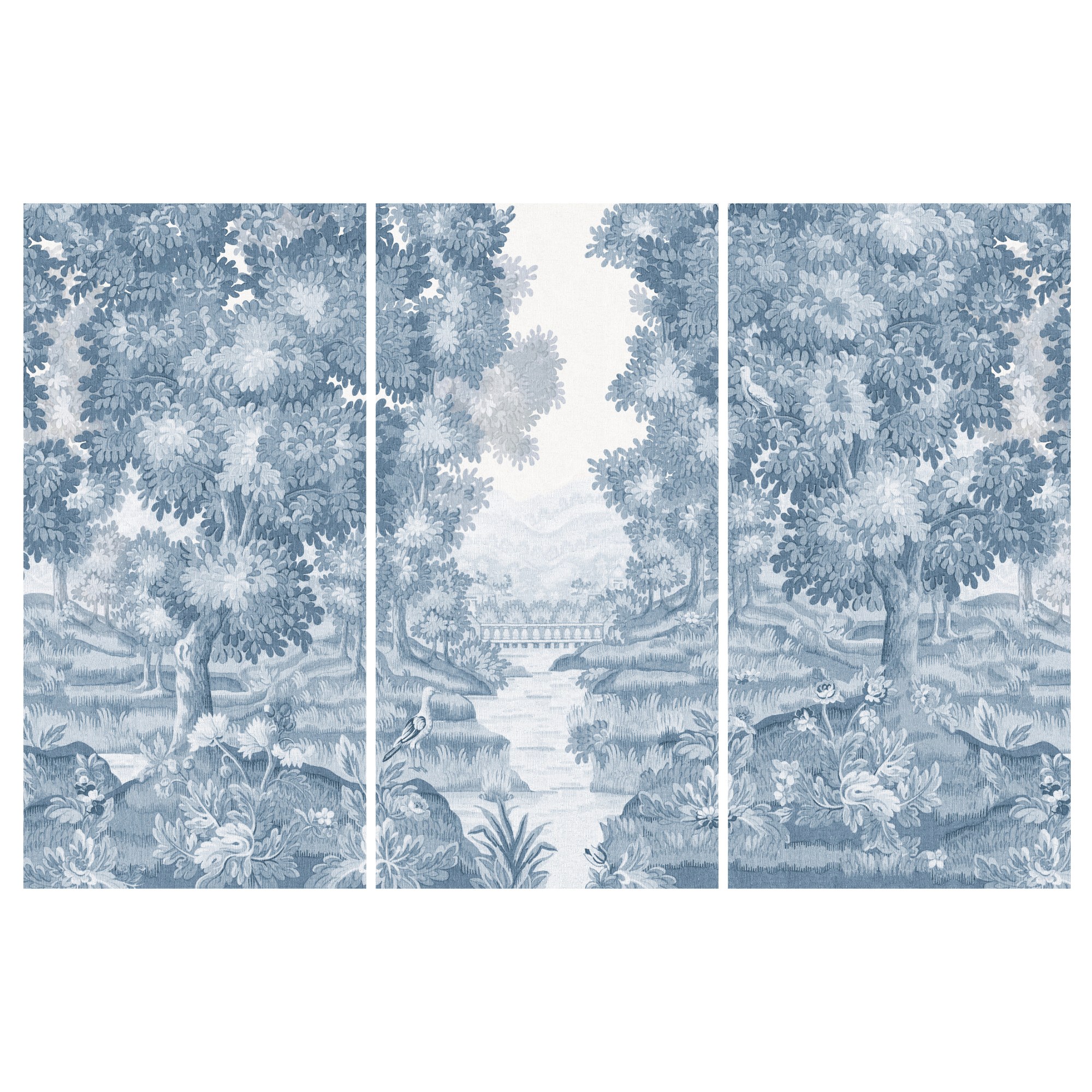 Left Bank Chinoiserie Panels in French Blue