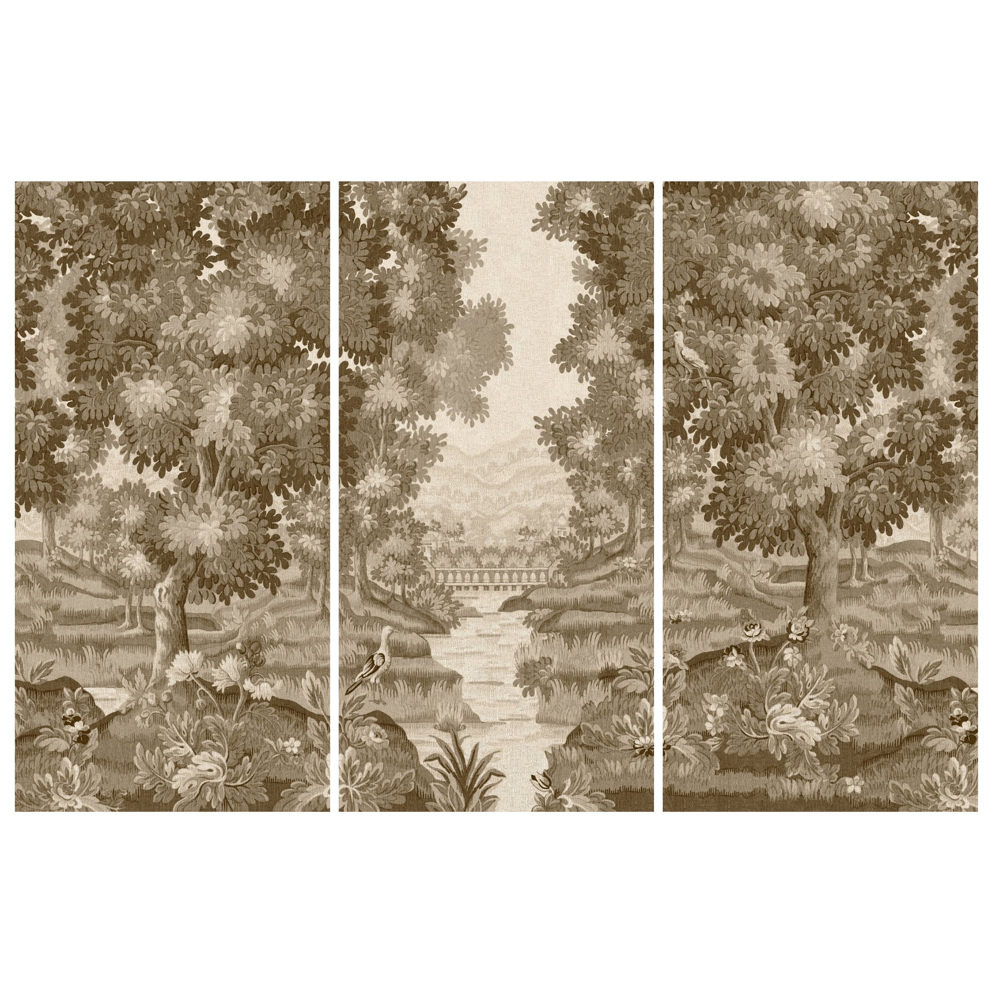 Left Bank Chinoiserie Panels in Sepia