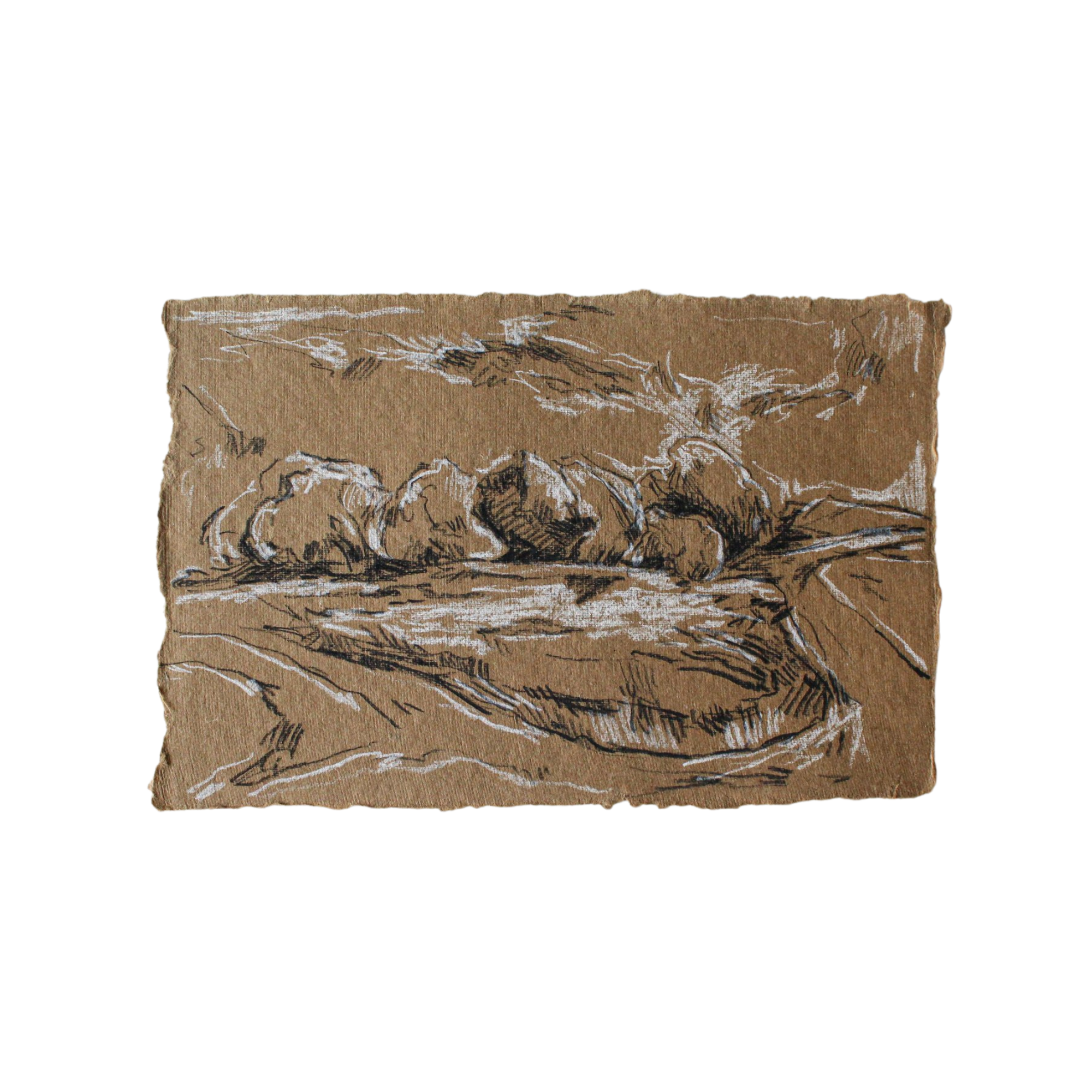 Framed Landscape Sketch No. 01 by Elizabeth Sage Art