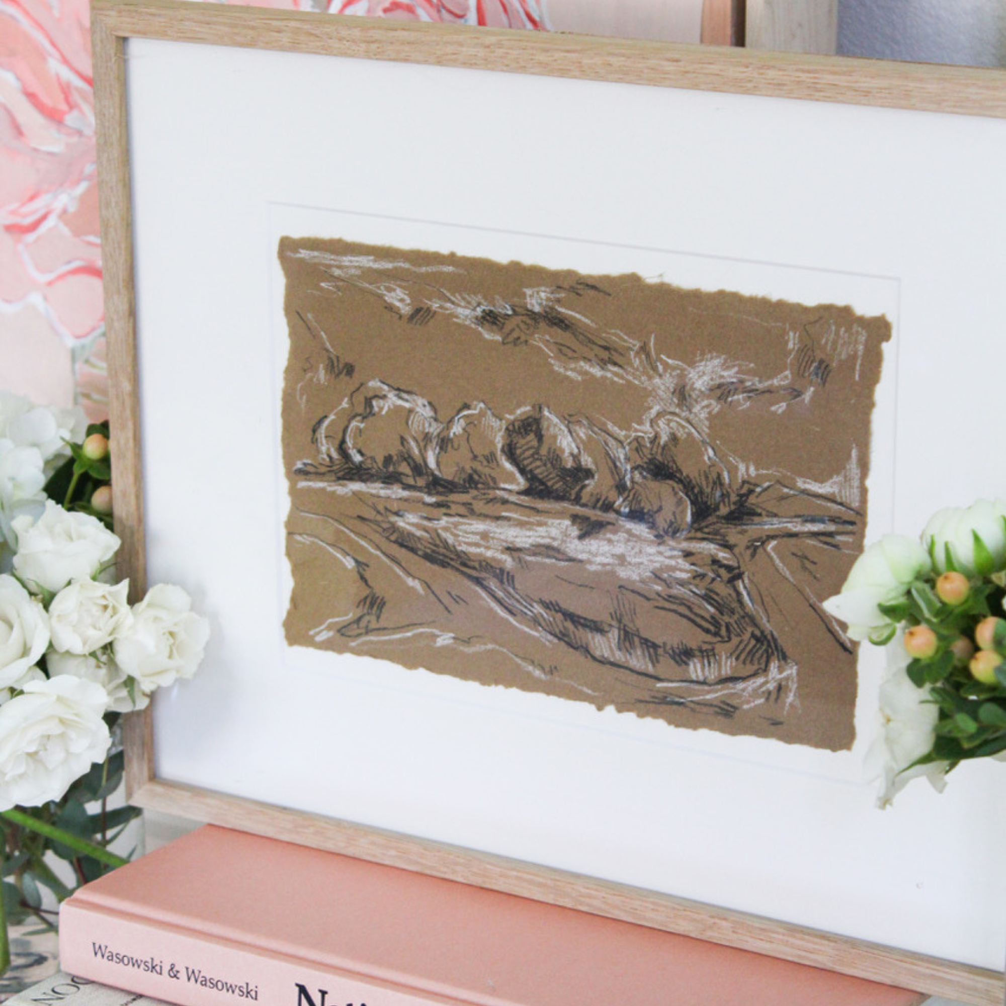 Framed Landscape Sketch No. 01 by Elizabeth Sage Art