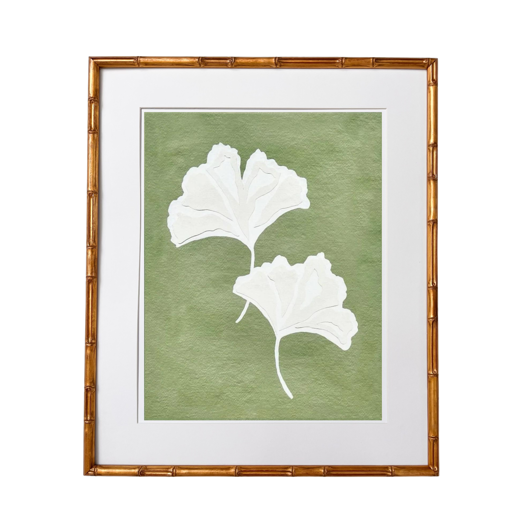 Green Ginkgo Leaf Print by Kendal Blanchard Art