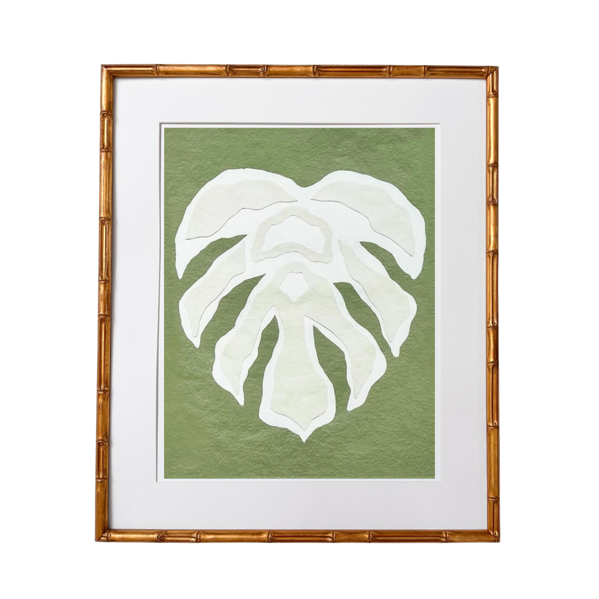 Green Monstera Leaf Print by Kendal Blanchard Art