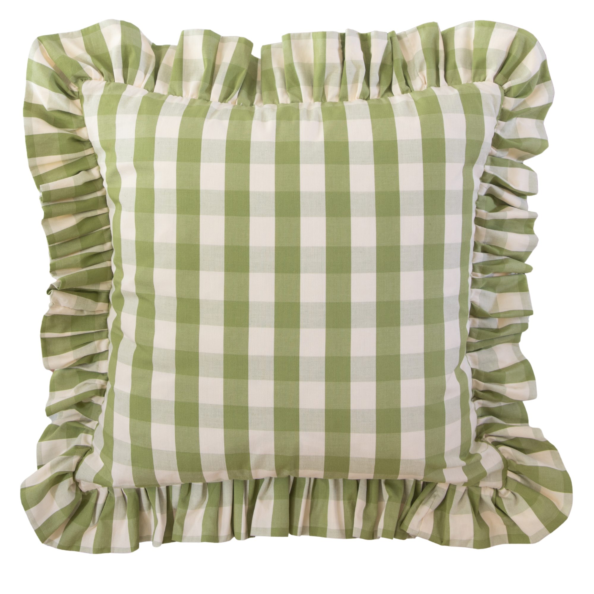 Carsten Check Leaf Ruffle Pillow Cover