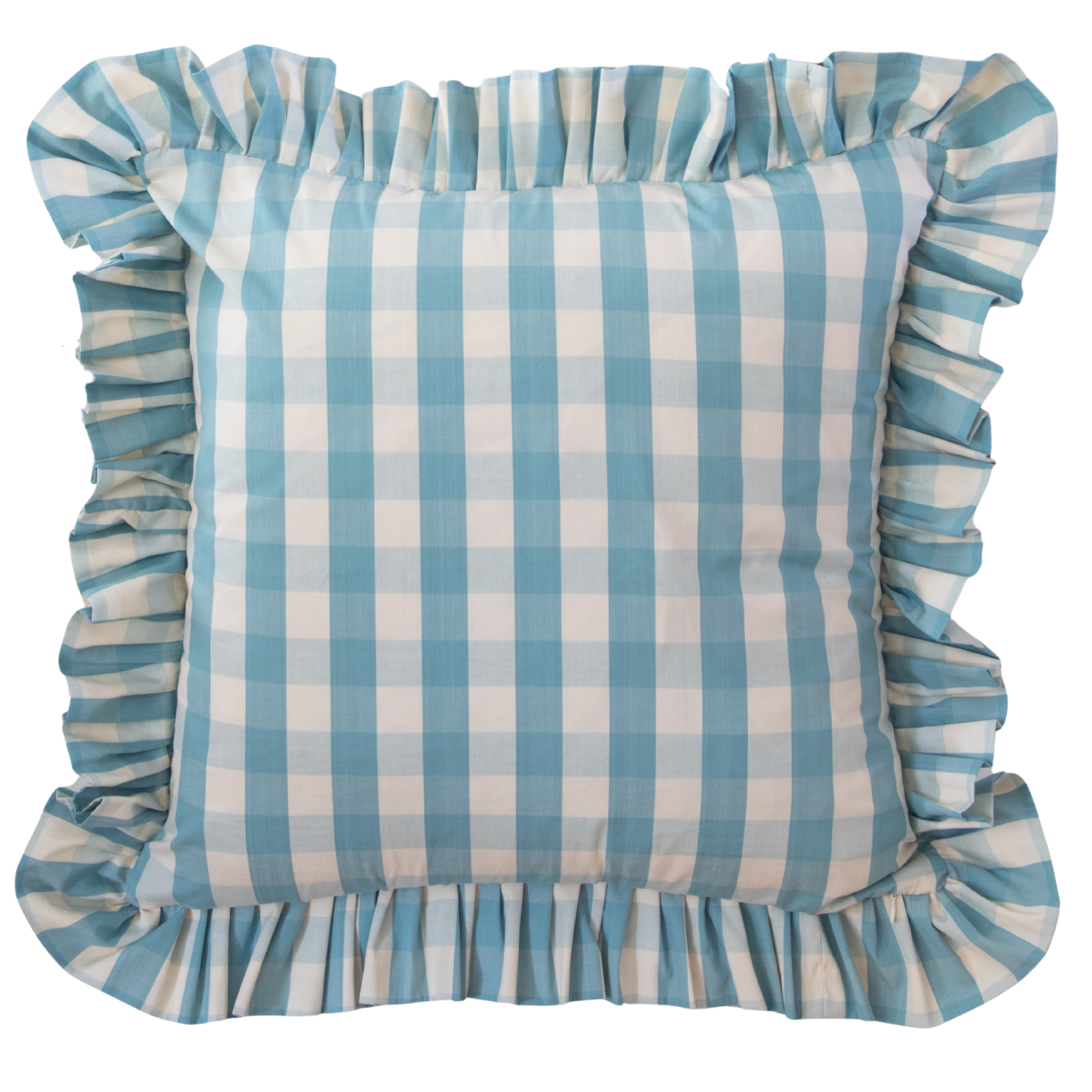 Carsten Check Pool Ruffle Pillow Cover