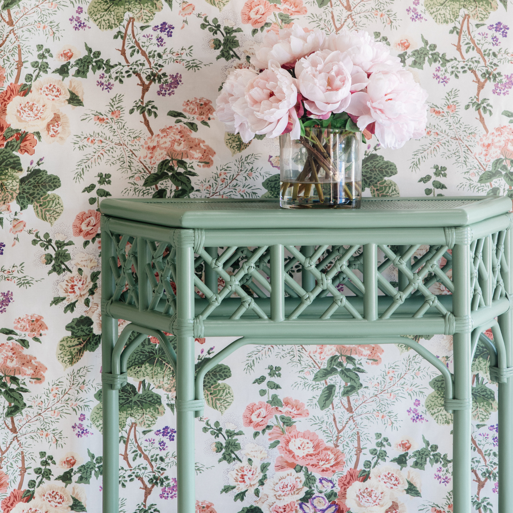 Rattan Demilune Table