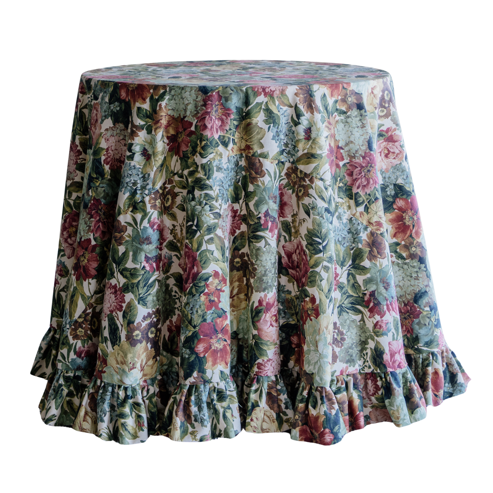 Vintage Floral Ruffle Table Skirt