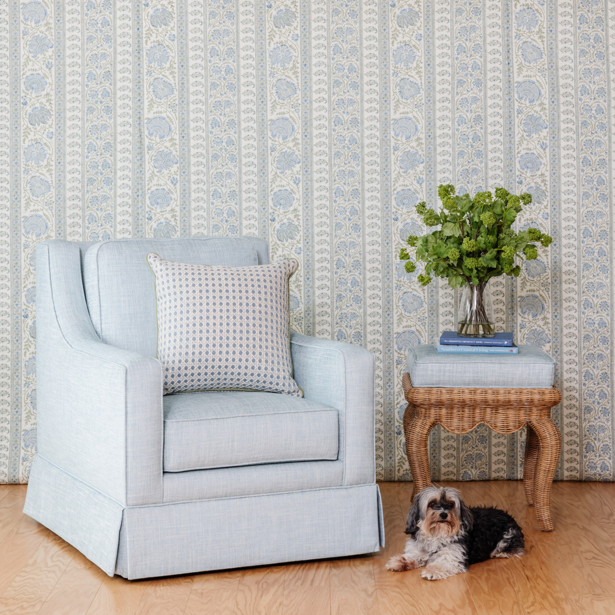 Amelia Scalloped Wicker Stool