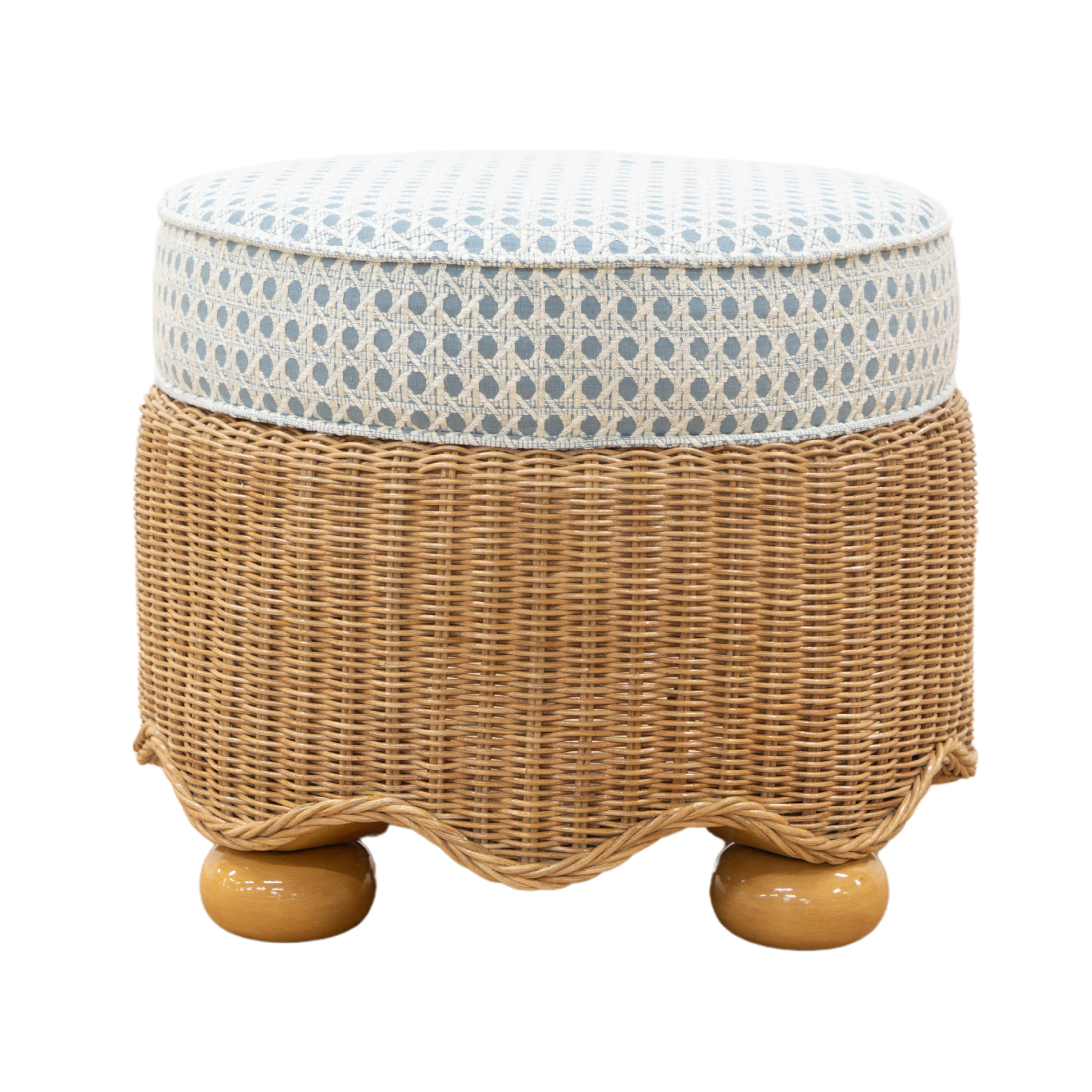 Wavy Wicker Stool