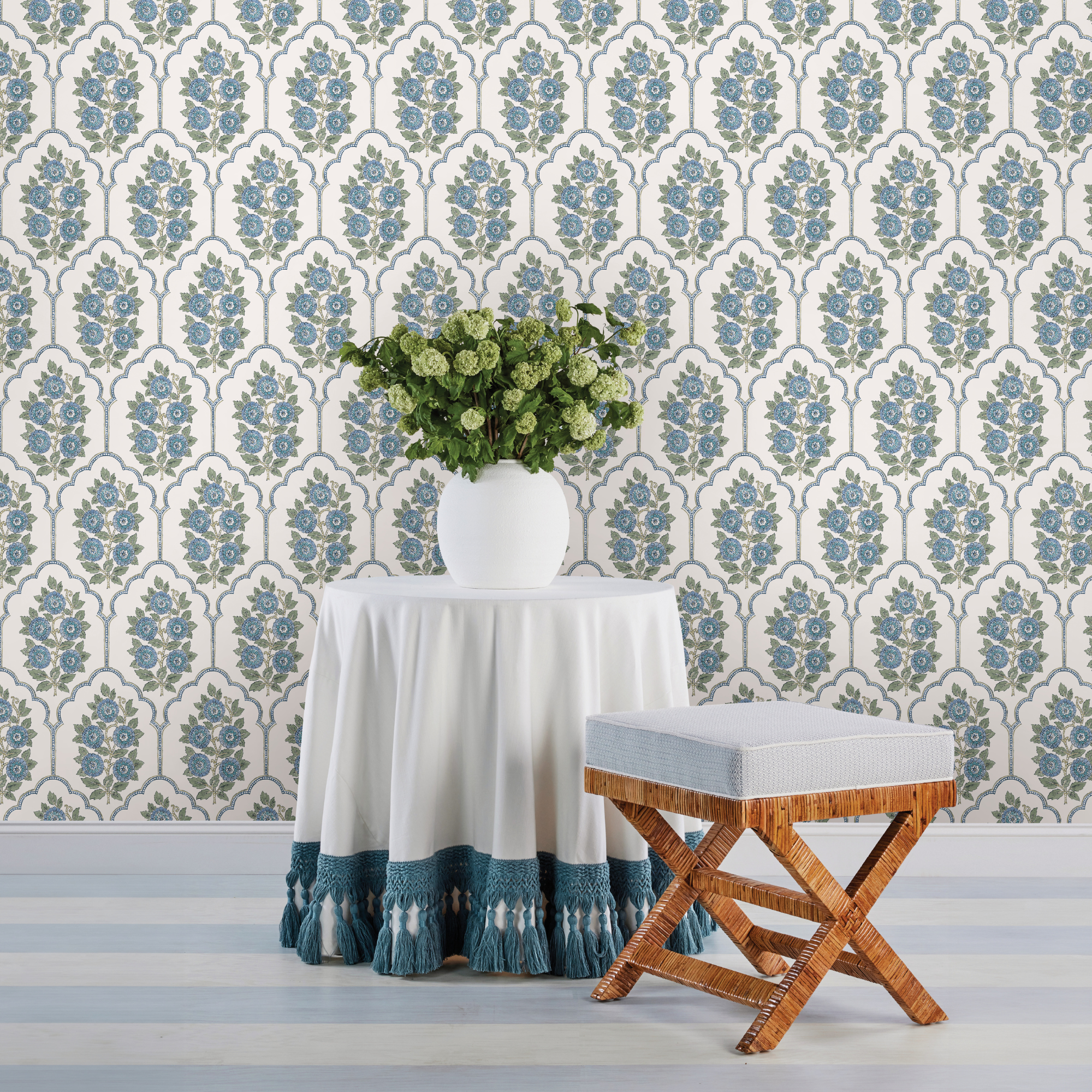 Floral Bazaar Green and Blue Peel and Stick Wallpaper