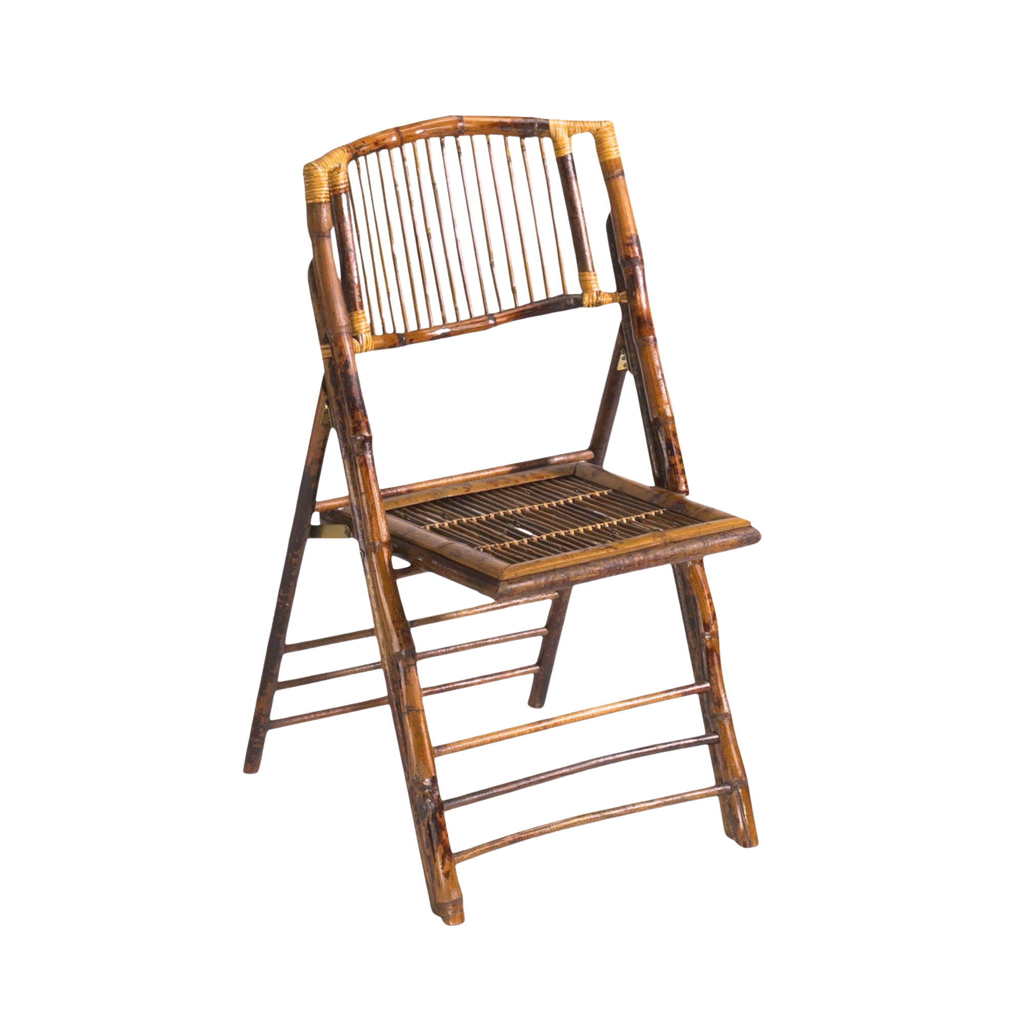 Rattan Folding Chair in Tortoise, Set of 4