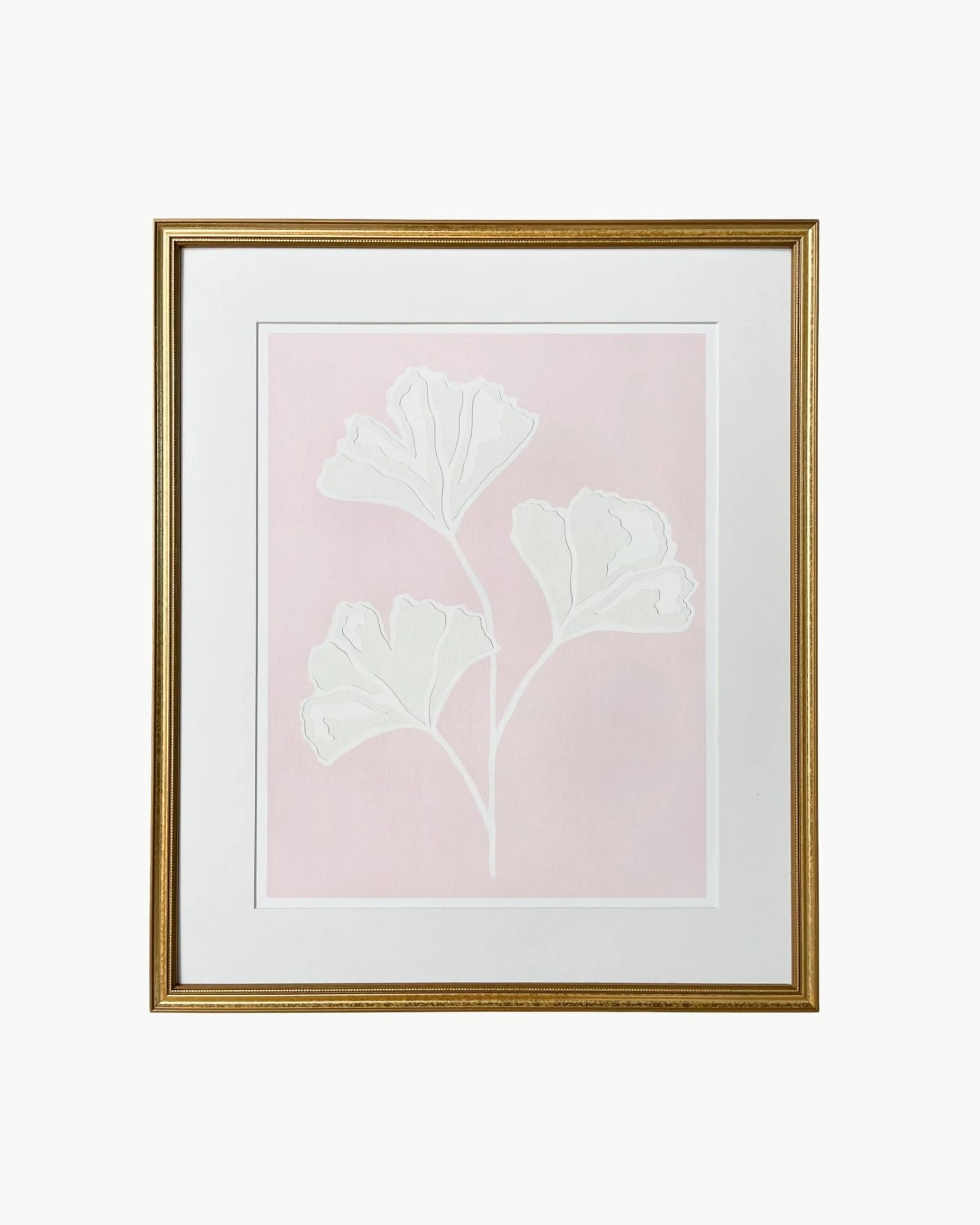 Pink Gingko Branch Print by Kendal Blanchard Art