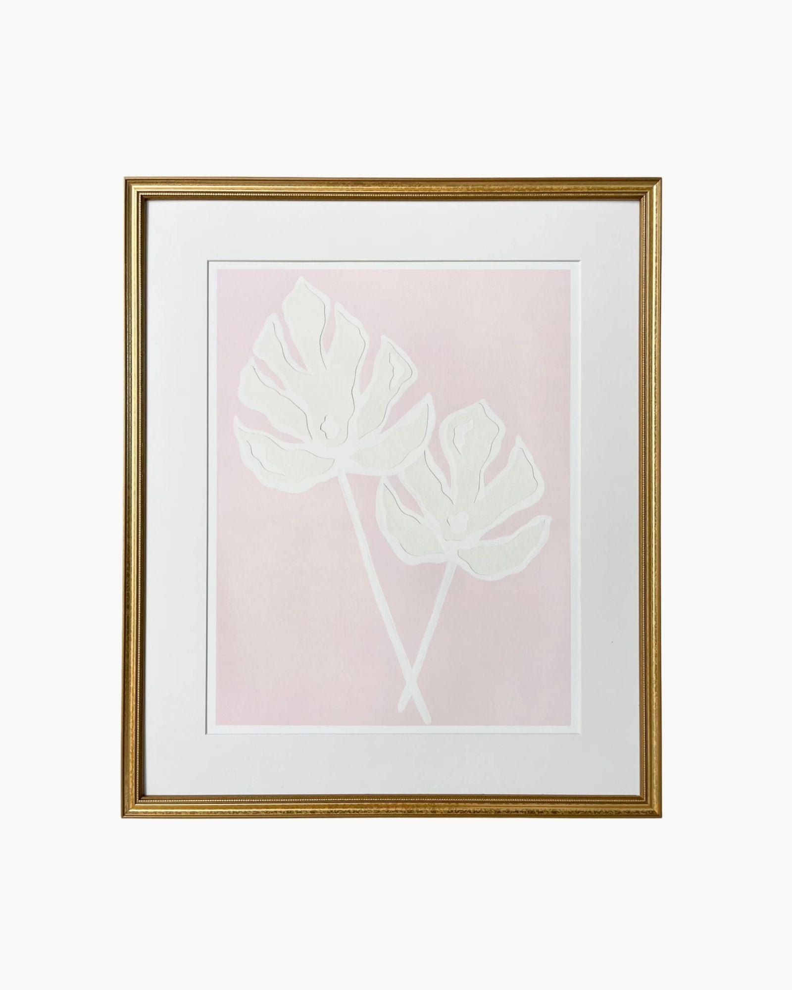 Pink Monstera Leaves Print by Kendal Blanchard Art