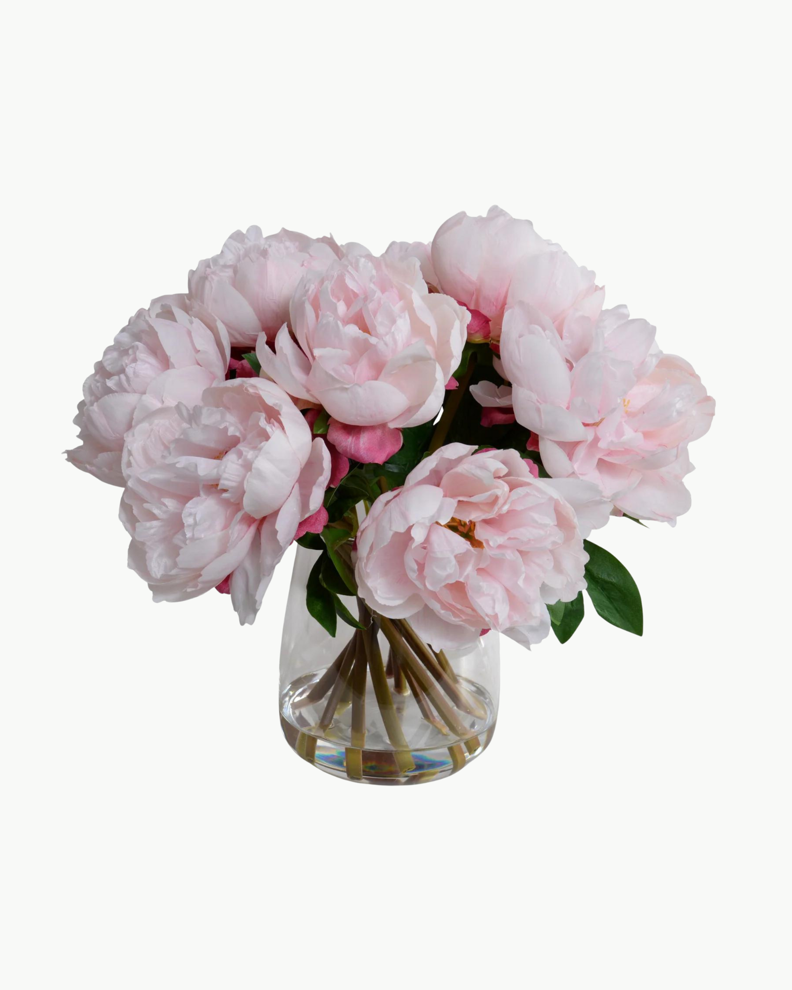 Pink Peony Bouquet in Glass Vase