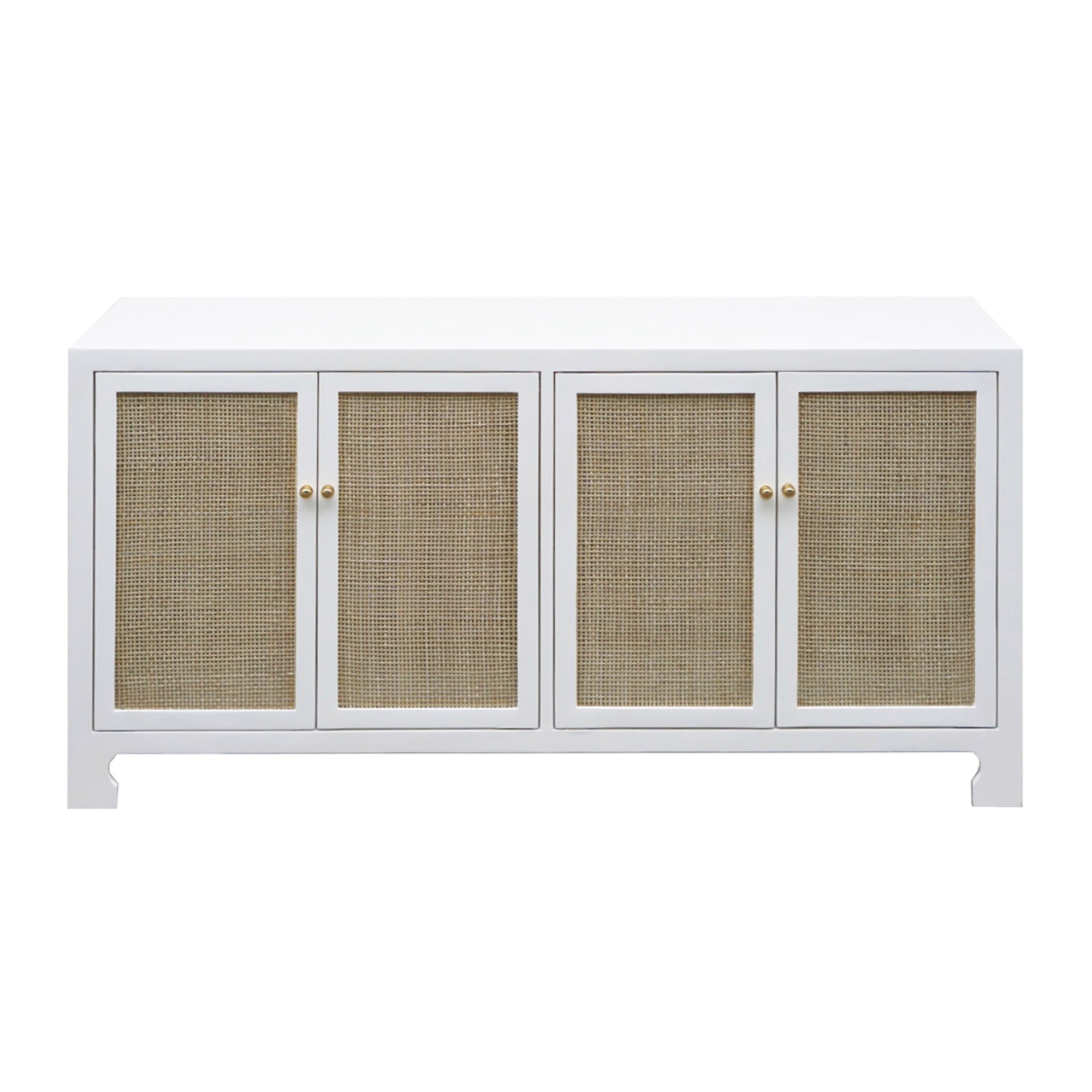 Ramsey Cane Credenza in White
