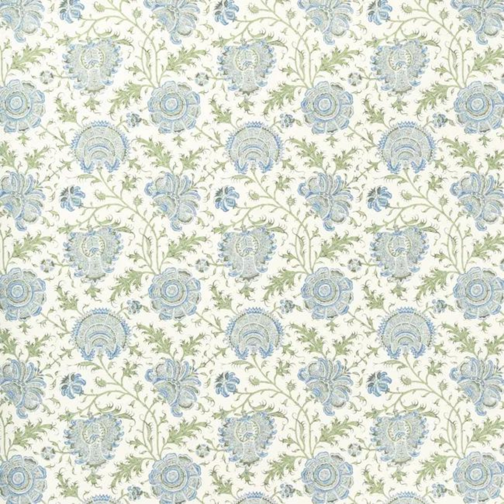 Indiennes Floral in Sea Wallpaper
