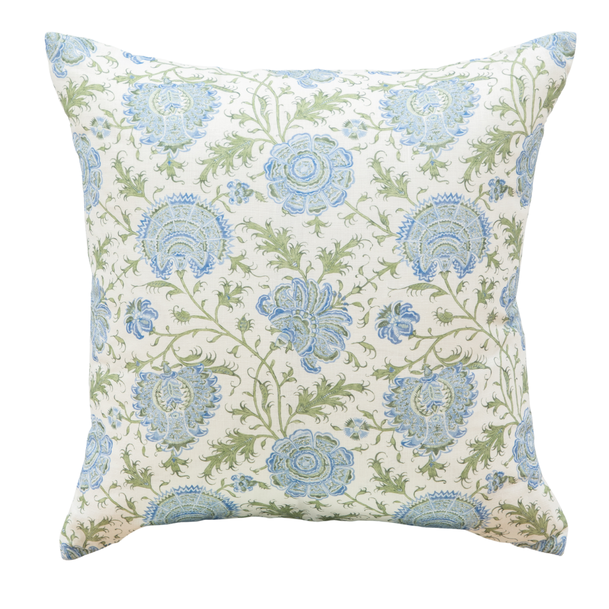 Indiennes Floral in Sea Pillow Cover