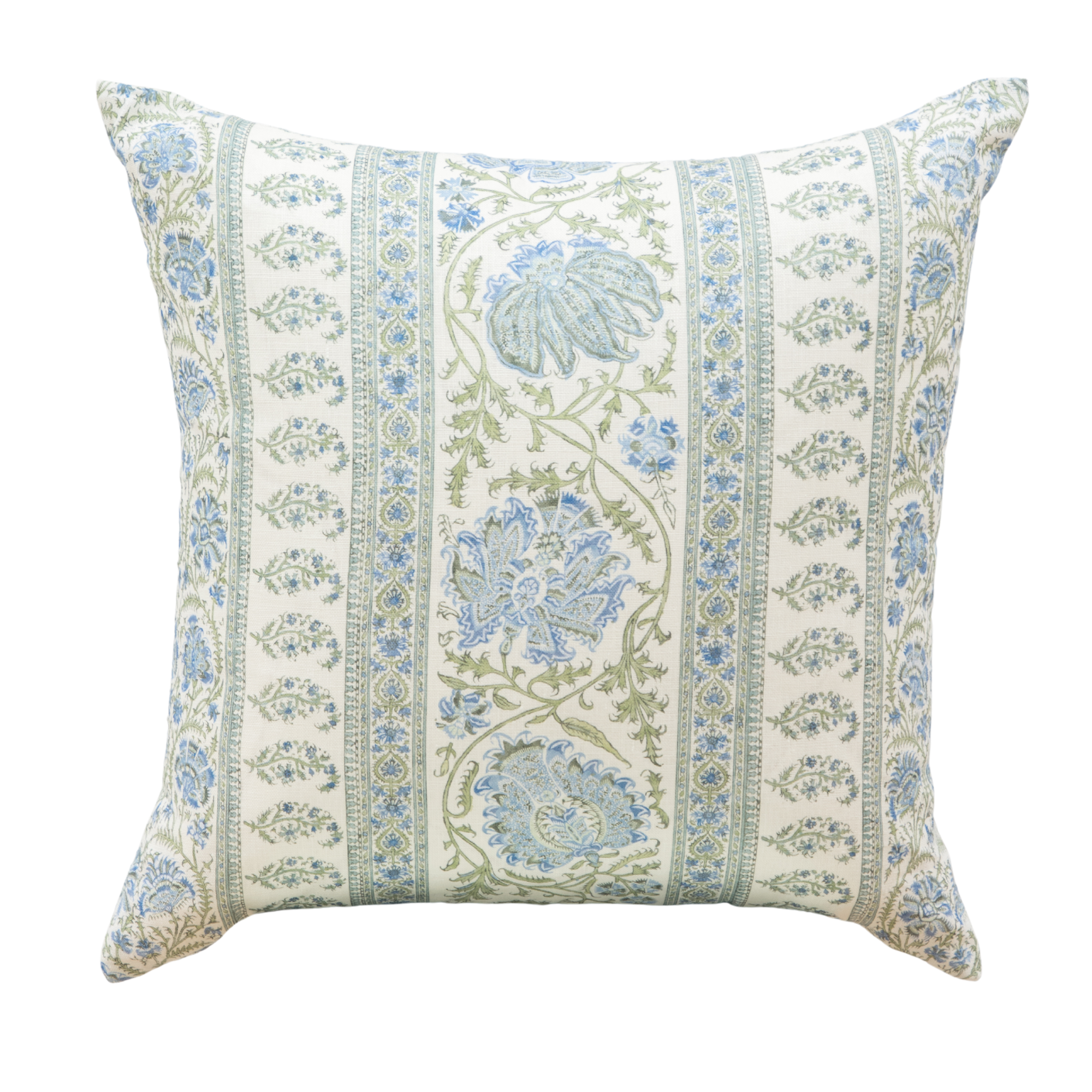 Indiennes Stripe in Sea Pillow Cover