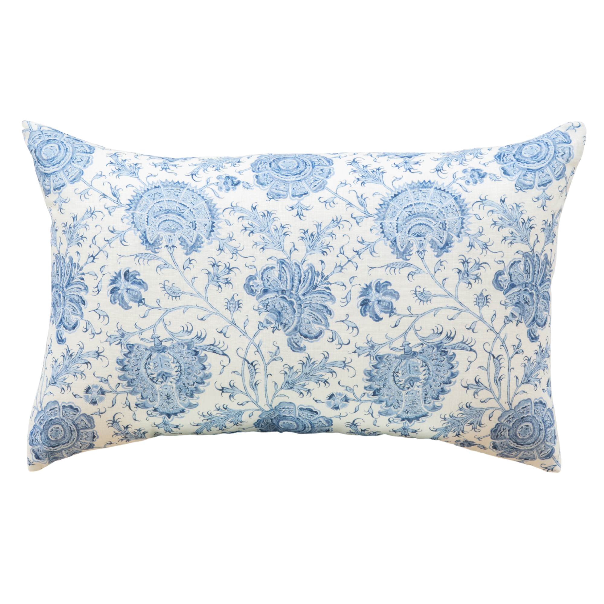 Indiennes Floral in Delft Lumbar Pillow