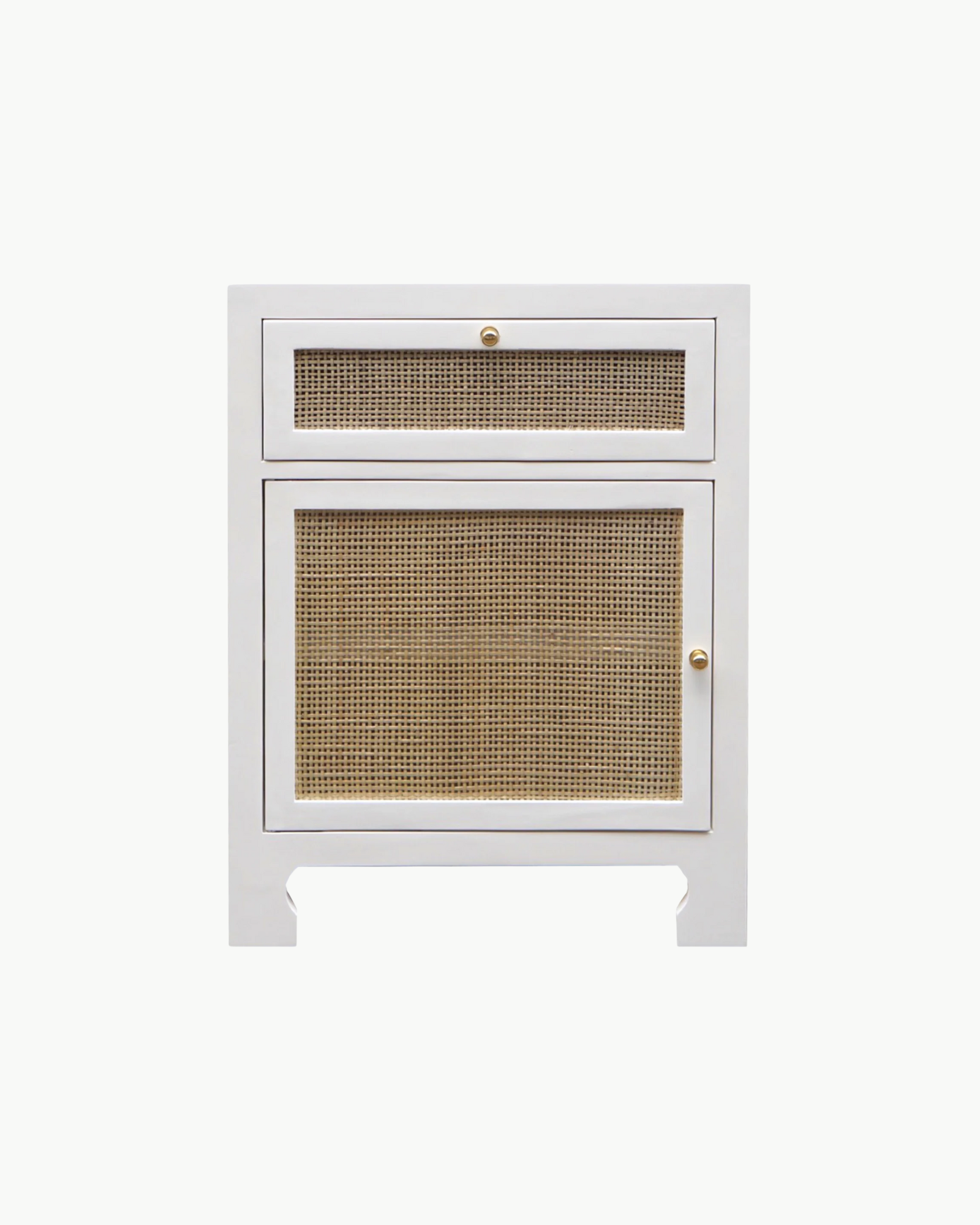 Ramsey Cane Side Table in White