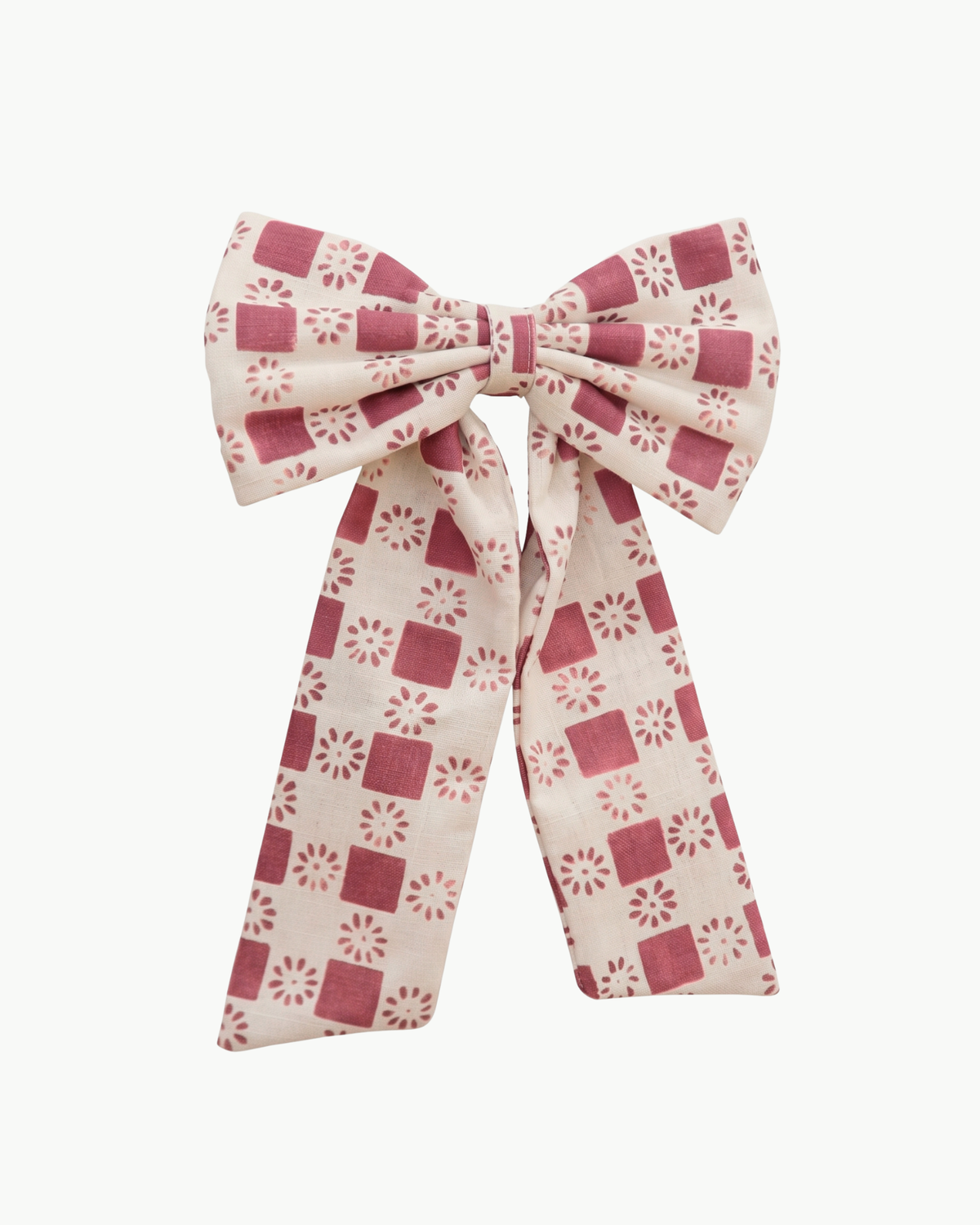 Oversized Fabric Bow - The Keeping House Exclusive Check Raspberry