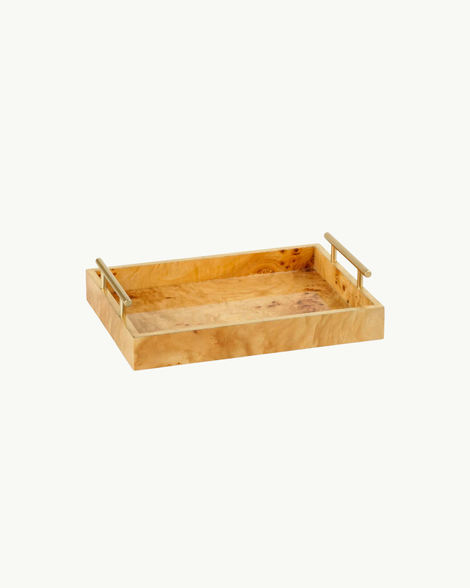 Burlwood and Gold Tray