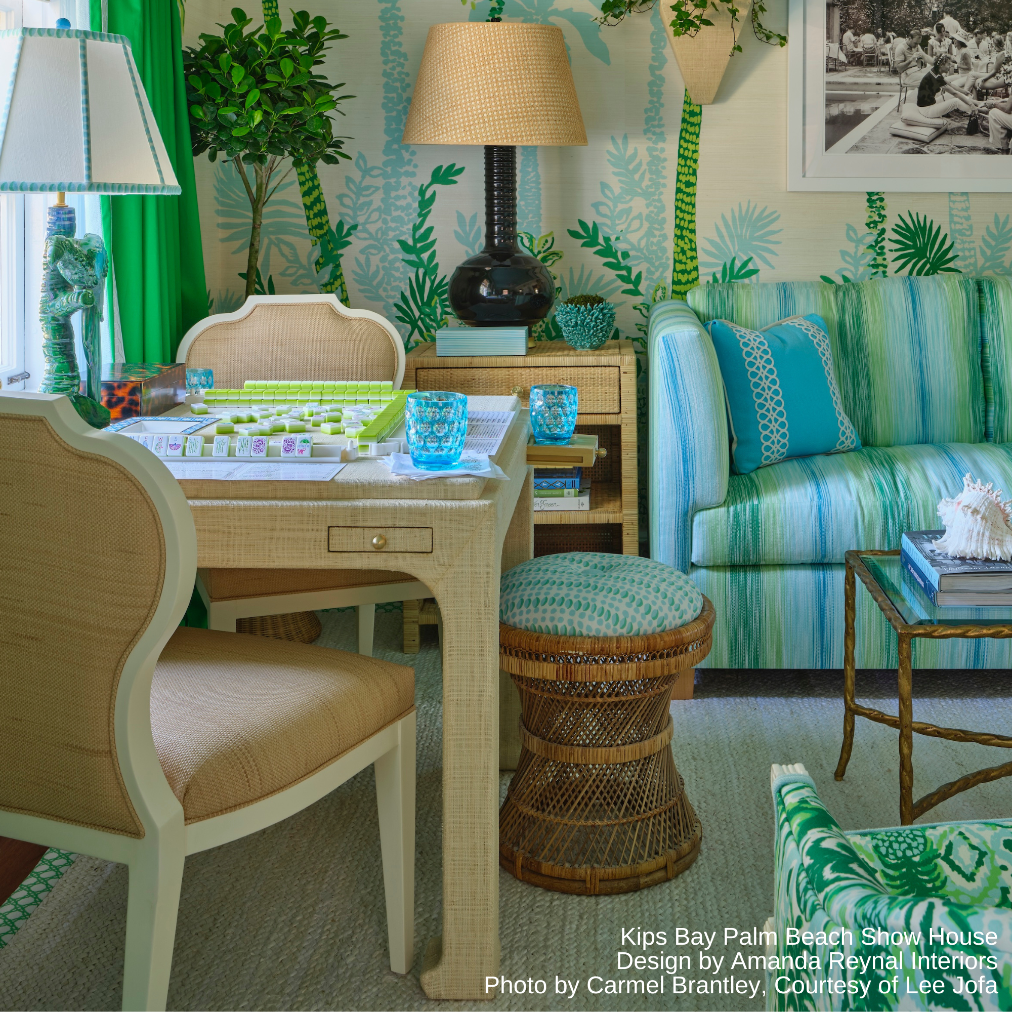 Carolyn Grasscloth Game Table