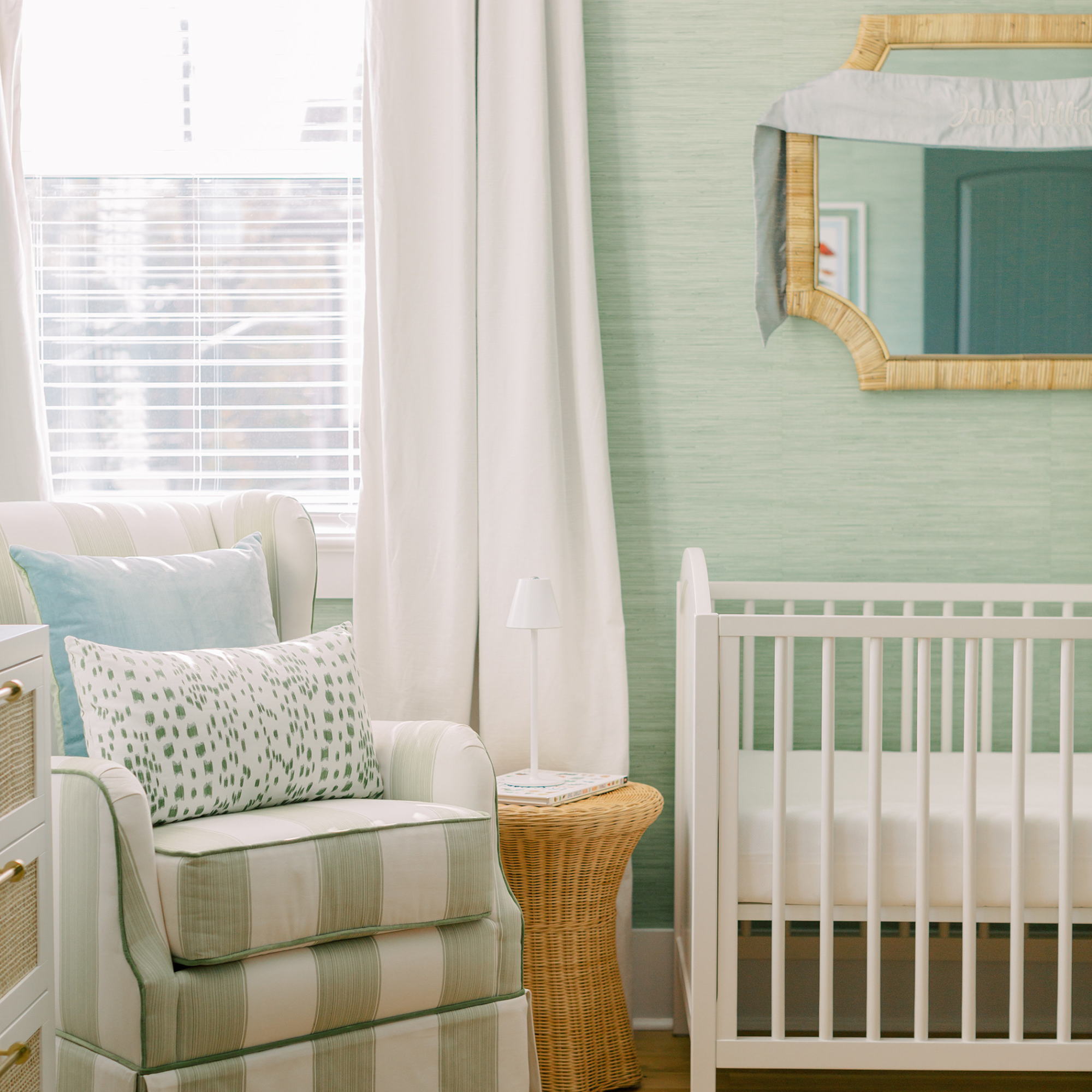 Sage Green Faux Grasscloth Peel and Stick Wallpaper Sample