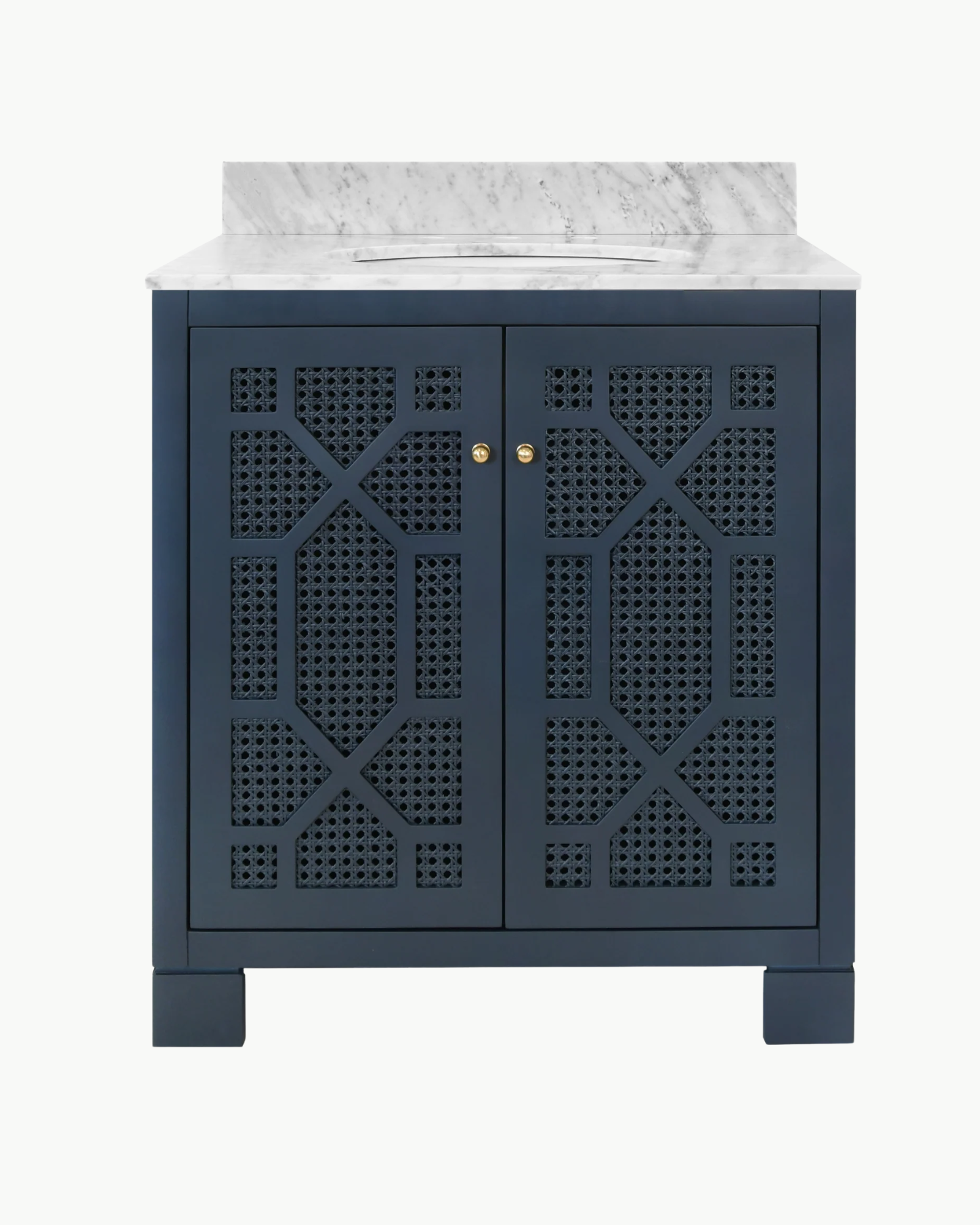 Sanibel Cane Vanity in Navy