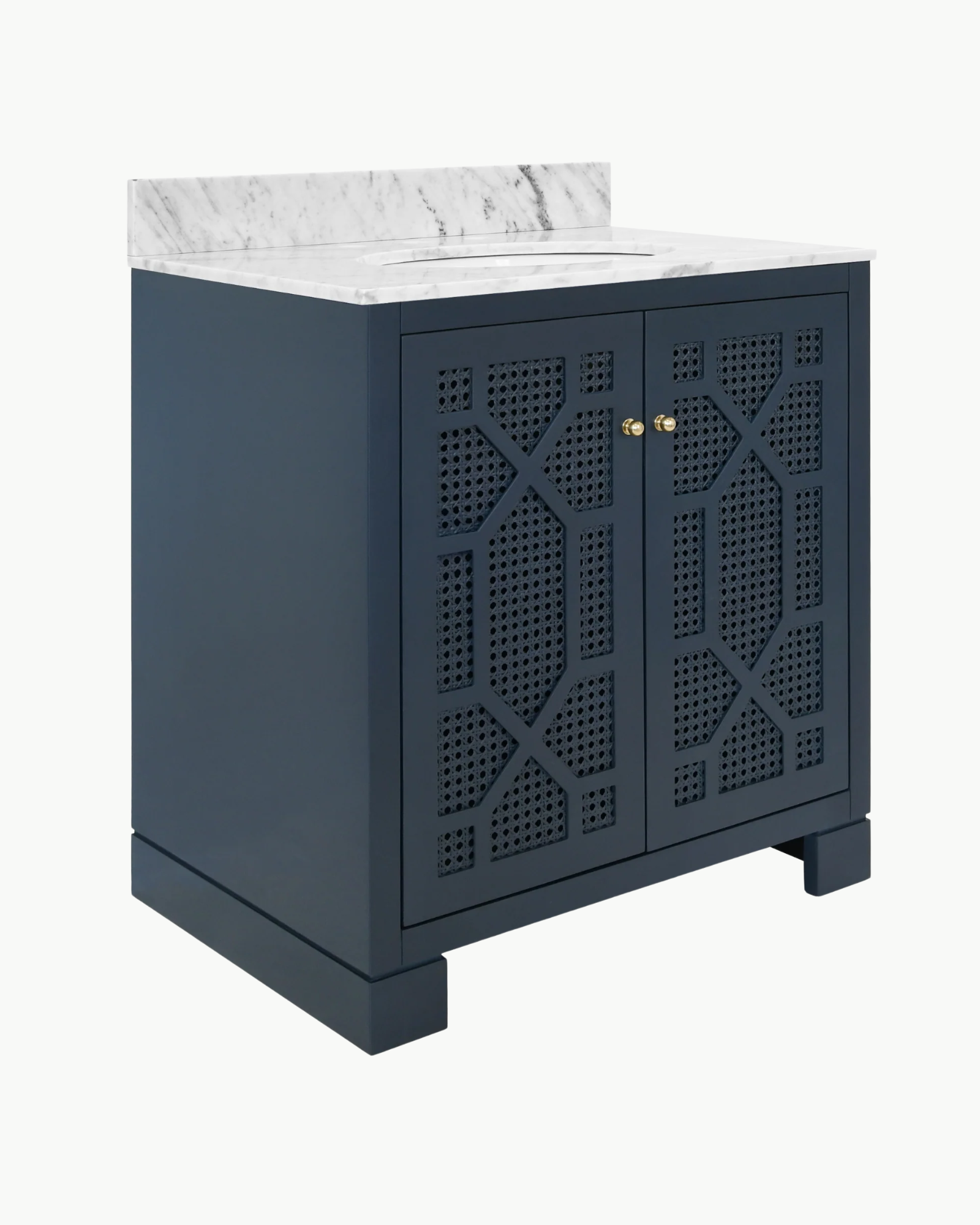Sanibel Cane Vanity in Navy