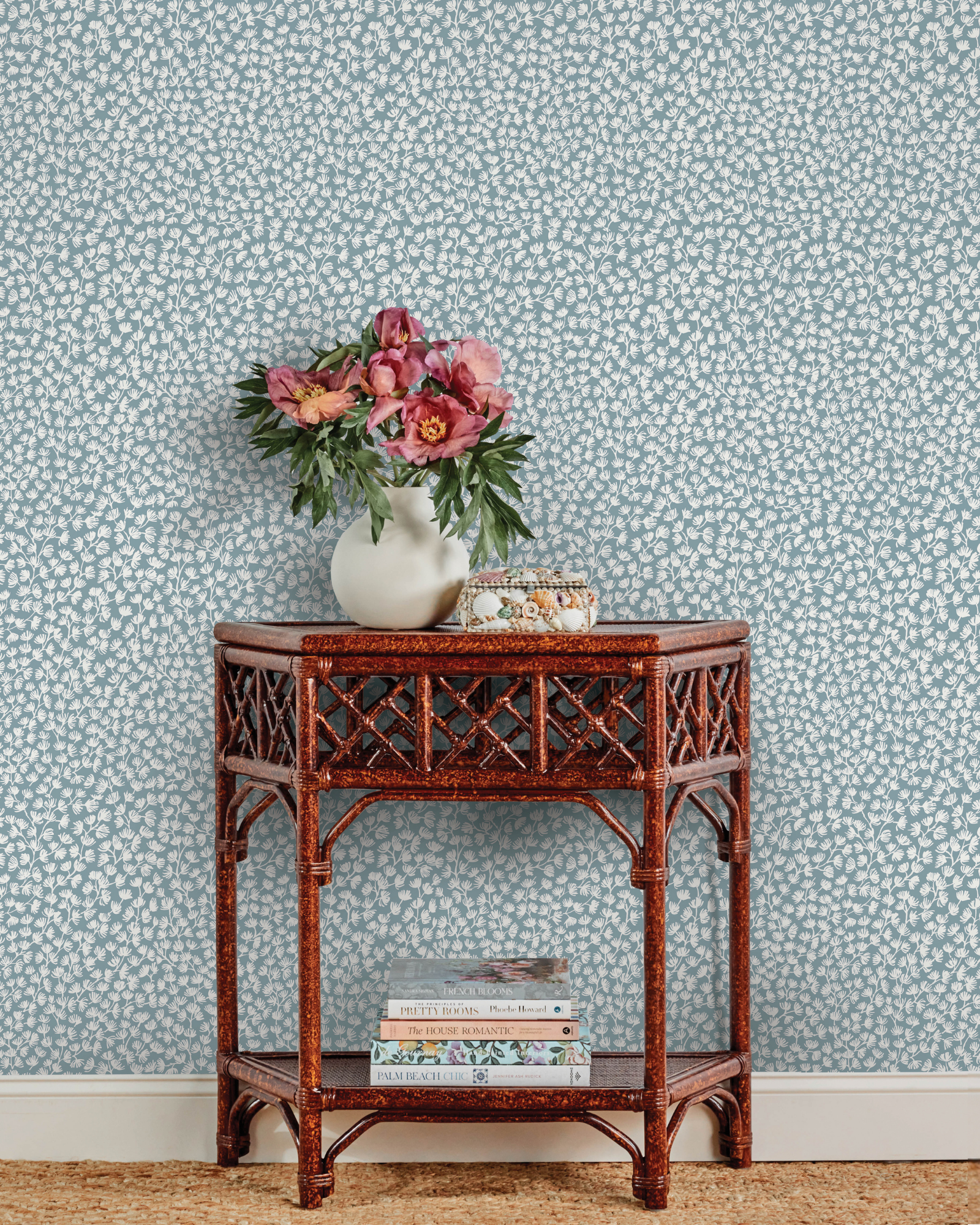 Sea Fern Slate Blue Peel and Stick Wallpaper