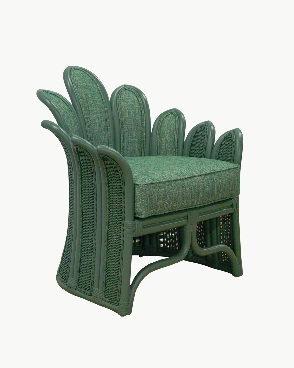 FACTORY | Two-Martini Petal Chair - Custom Color in Brunschwig & Fils Combes Texture Forest
