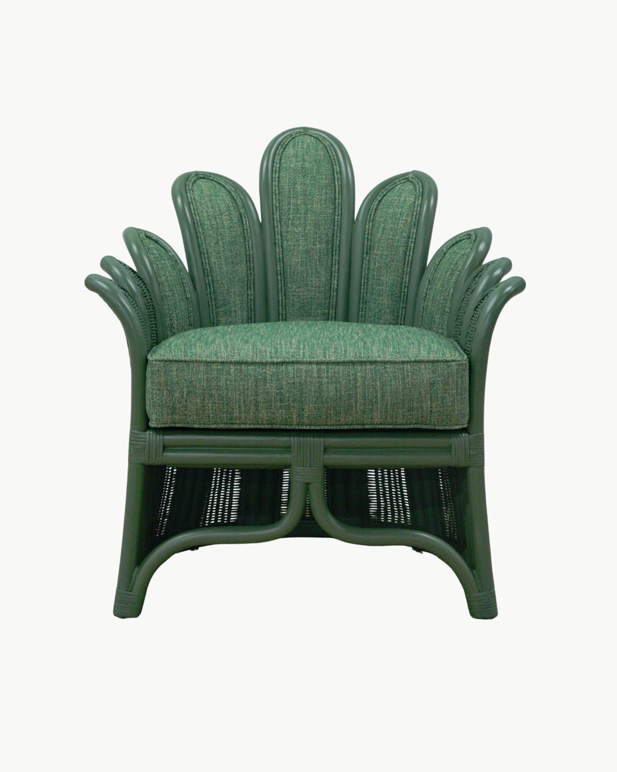 FACTORY | Two-Martini Petal Chair - Custom Color in Brunschwig & Fils Combes Texture Forest