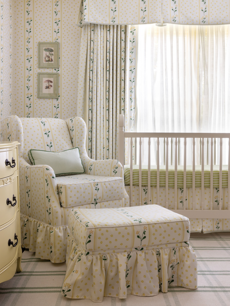 Austen Ruffle Swivel Rocker Glider