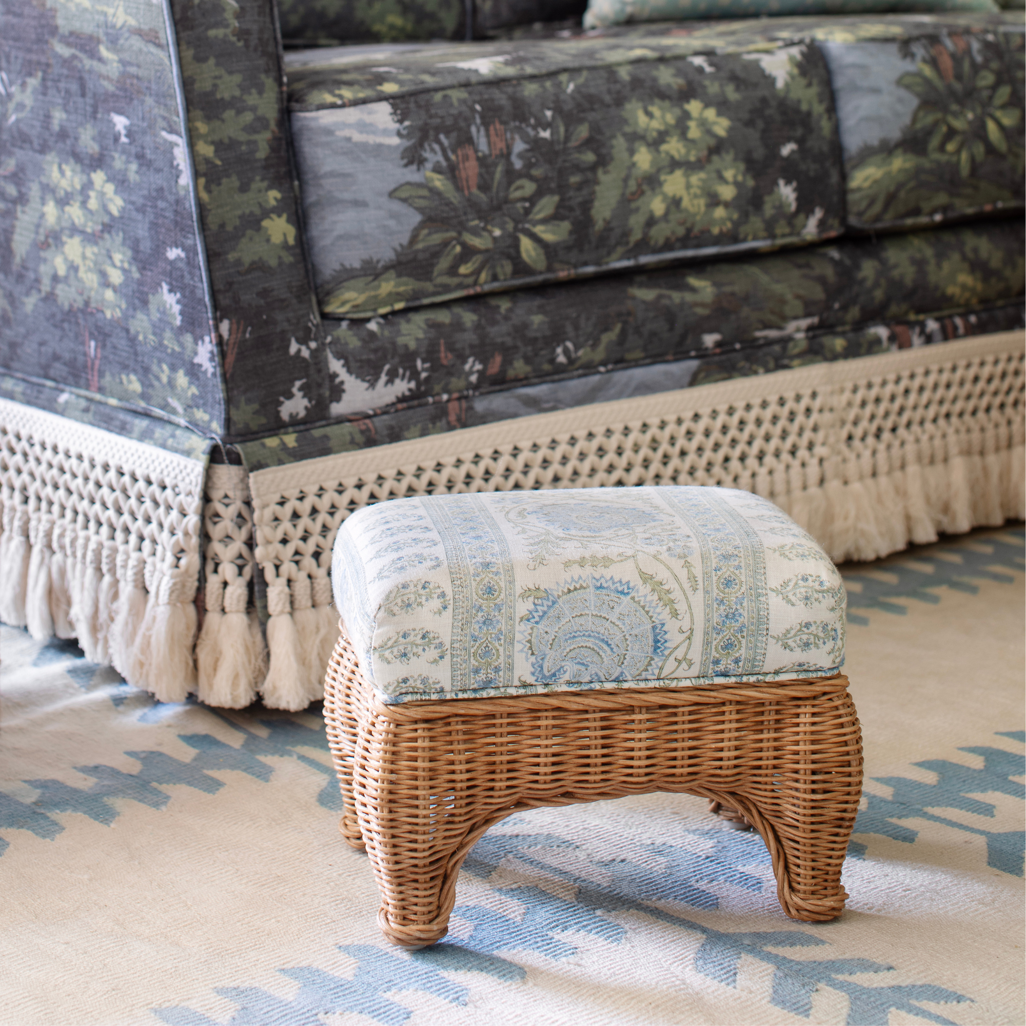 Petite Wicker Footstool