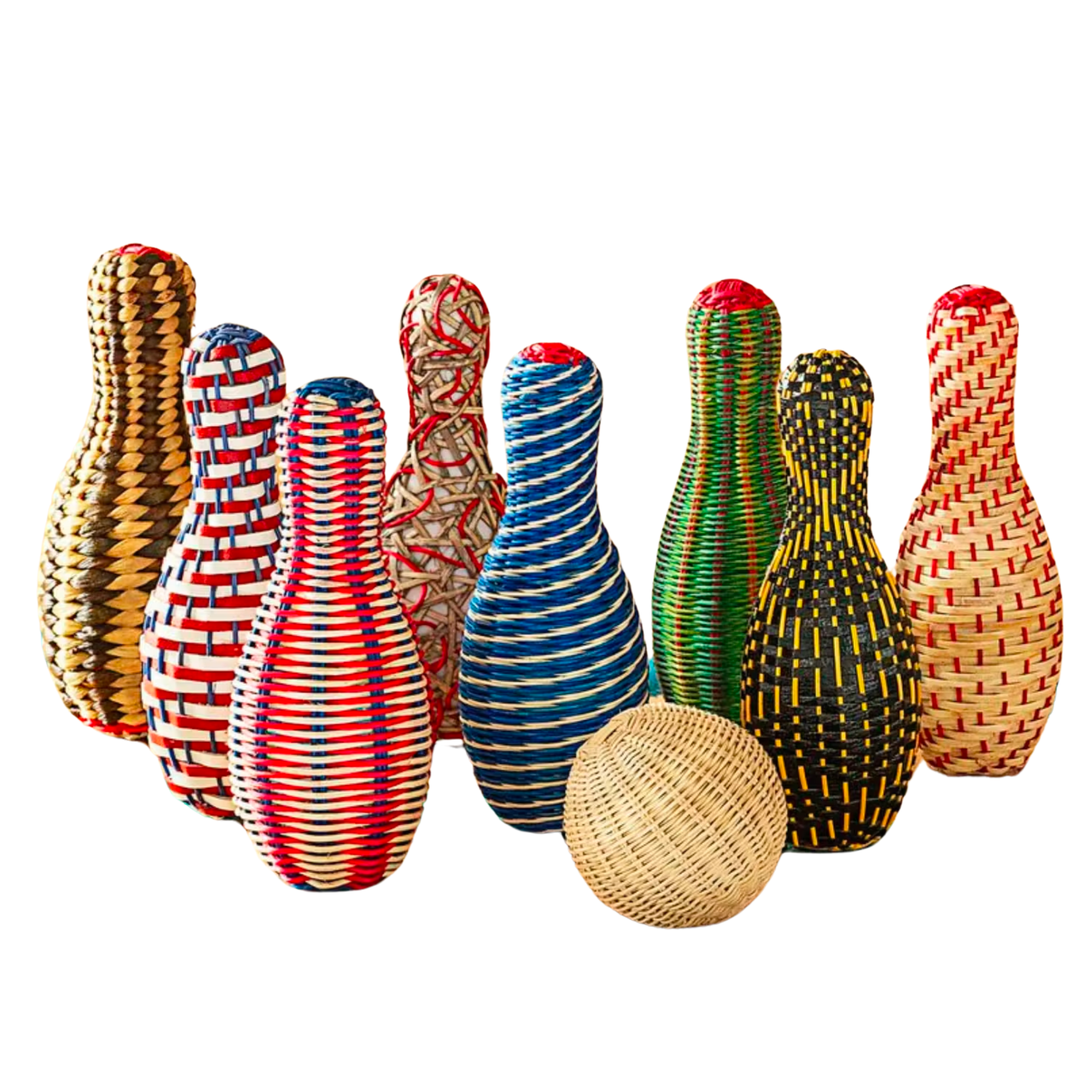 Wicker Bowling Pin Set