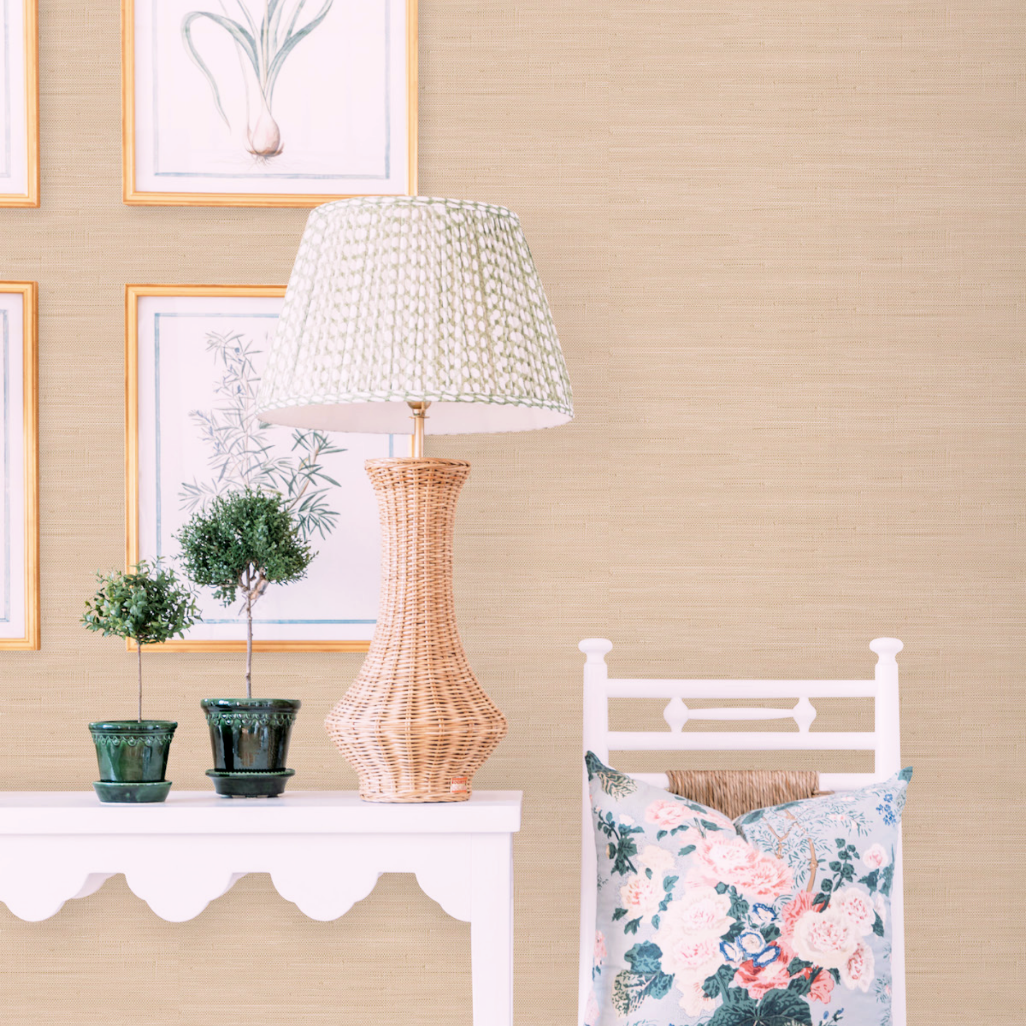 Wheat Faux Grasscloth Peel and Stick Wallpaper